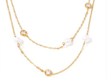 Kate Pearl Diamond Layer Necklace *Final Sale*
