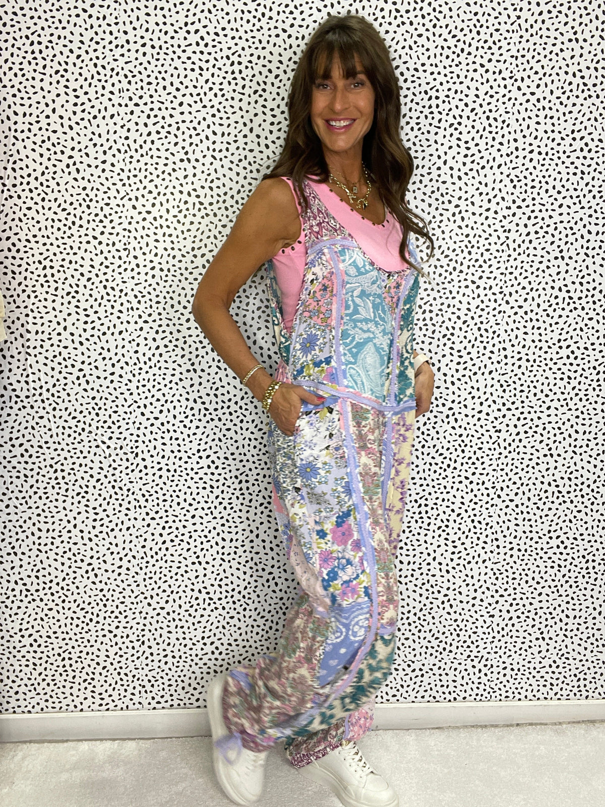 Multi Contrast Wide Leg Jumpsuit
