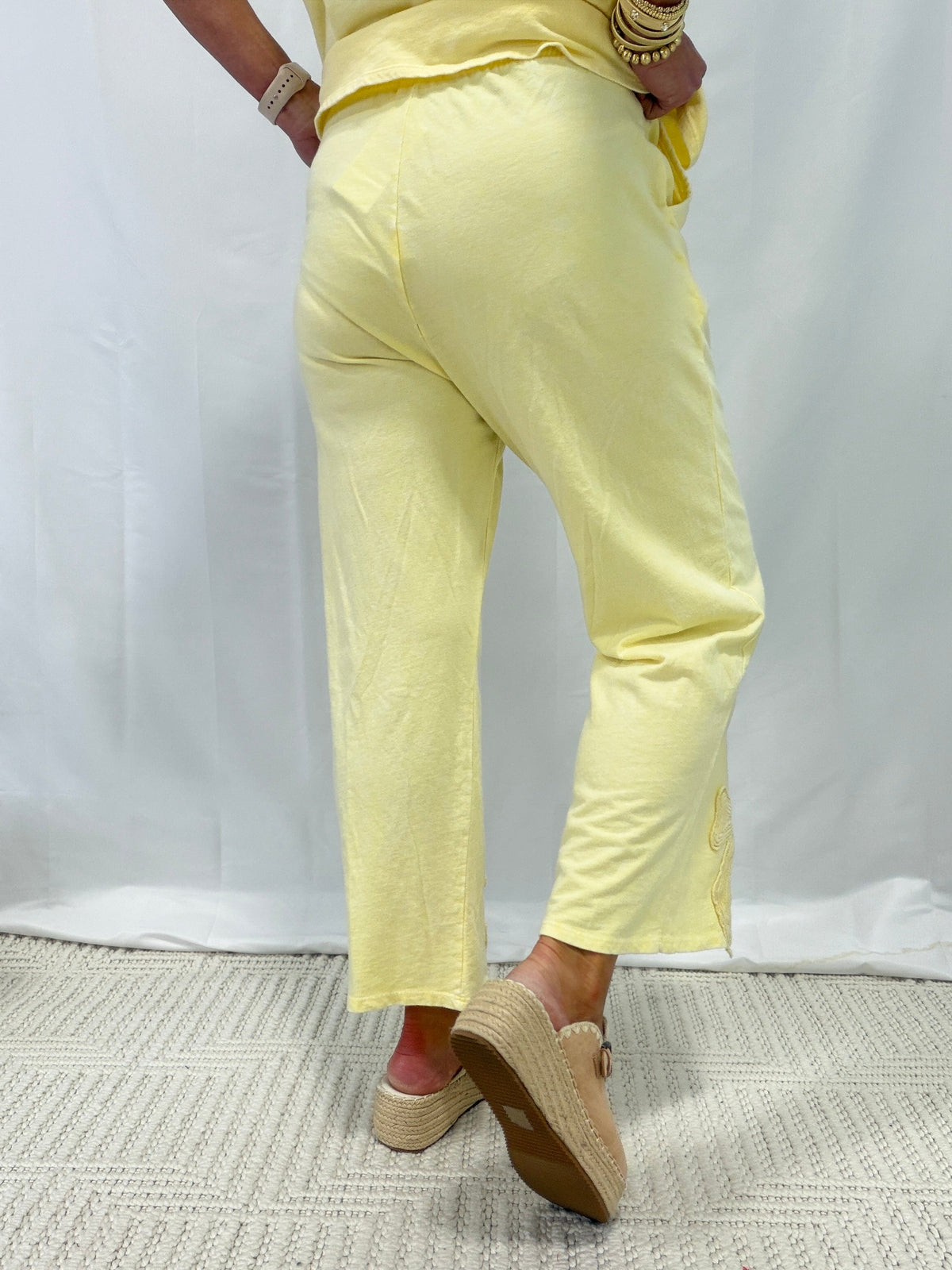 Charmed By Bows Mineral Washed Slit Pants In 6 Colors