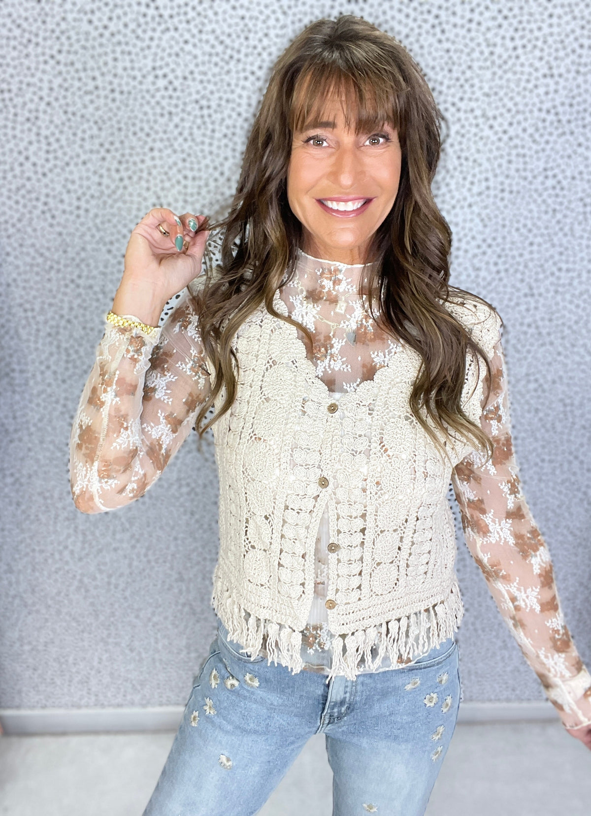 Boho Breeze Crochet Vest