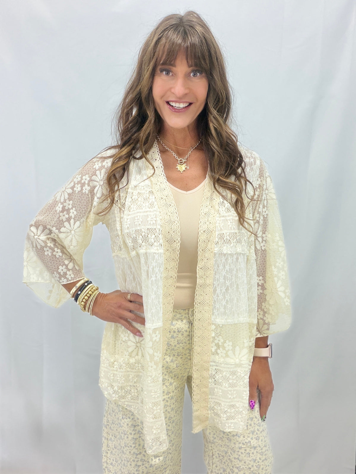 Pol Lacepoint Relaxed Cardigan in 4 Colors