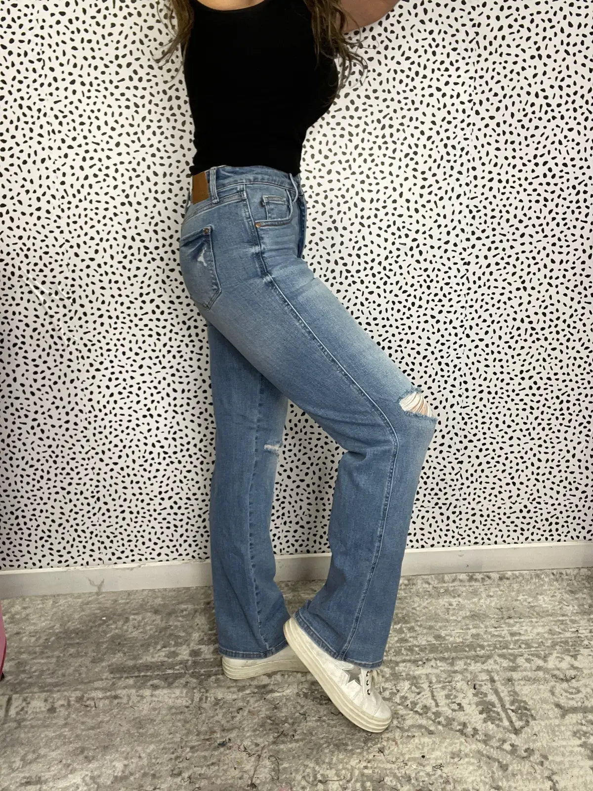 Judy Blue Tummy Control HIgh Rise Bardot Straight Leg Jean 785