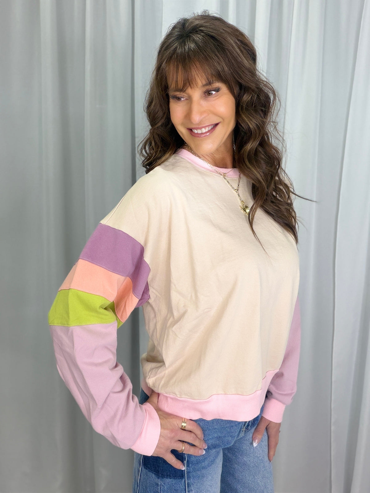 Colorburst Cozy Stripe Crew *Final Sale*
