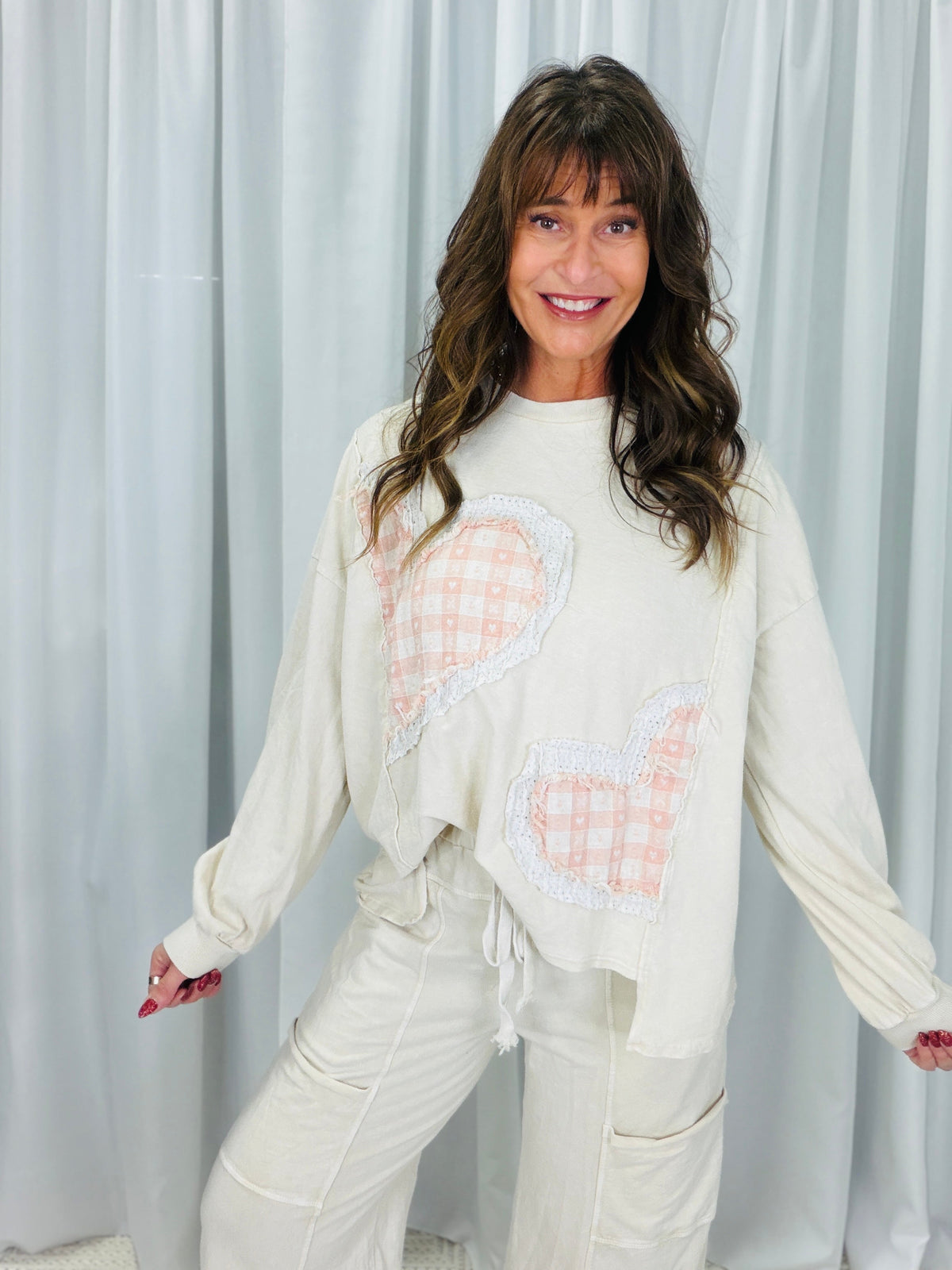 Day With You Mineral Washed Heart Sweatshirt In 3 Colors *Final Sale*