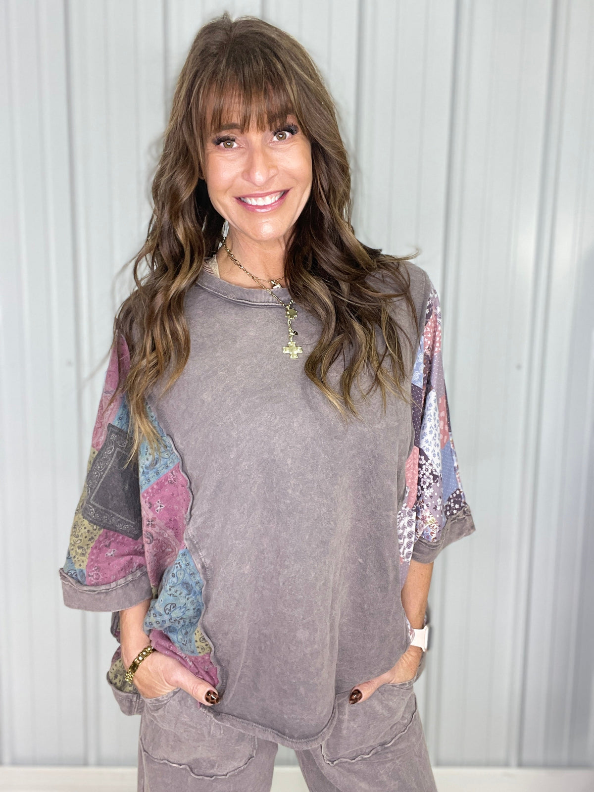 Boho Canyon Patchwork Poncho Top In 3 Colors