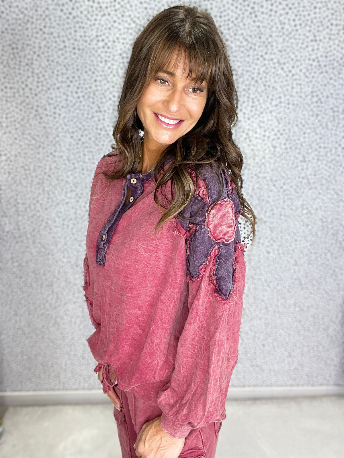 Boho Bloom Henley Top In 5 Colors