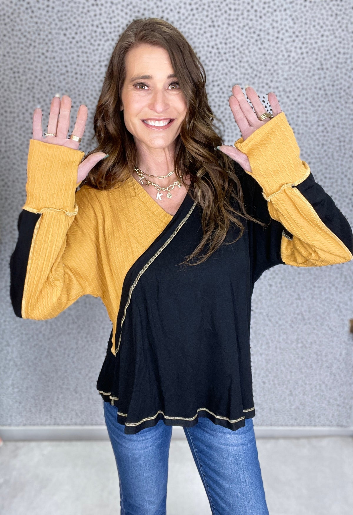 Everything For Me Cable Knit Color Block Sweater In Black *Final Sale*