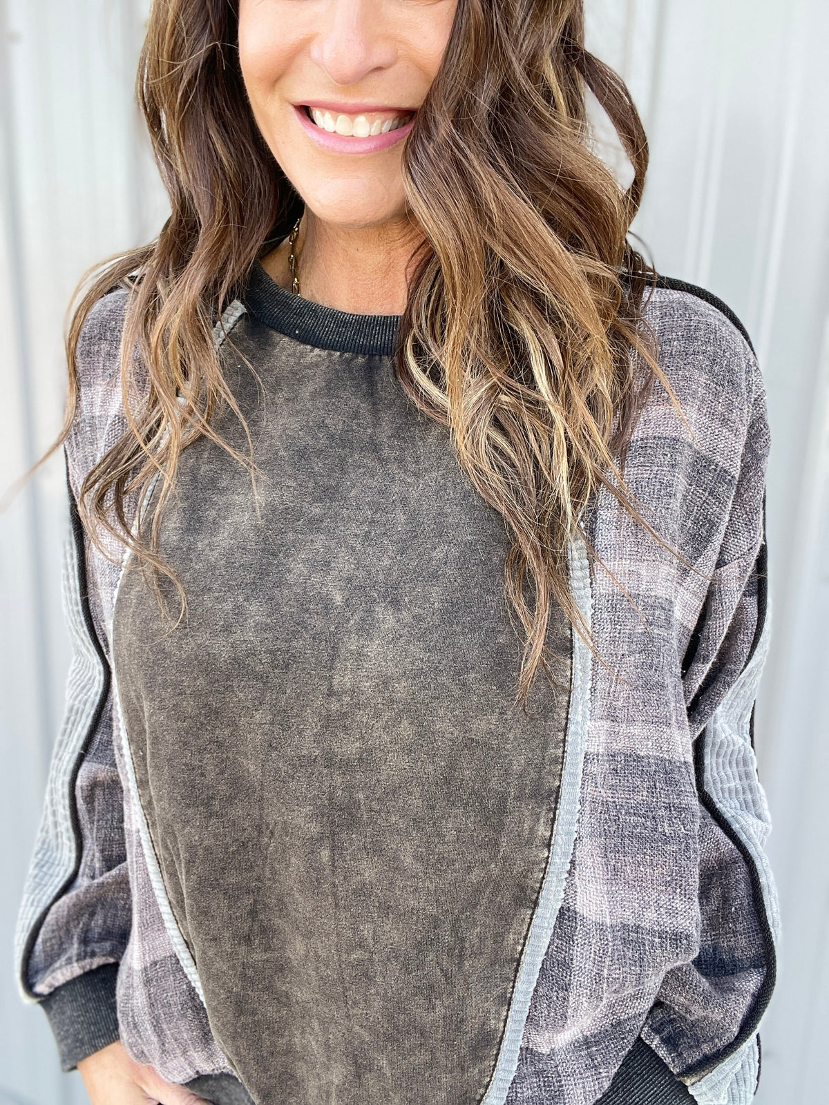 Oli & Hali That's For Sure Mineral Washed Oversized Pullover Top In 2 Colors *Final Sale*