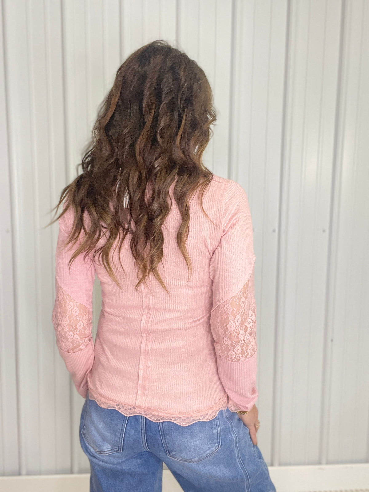 POL Always Together Lace Detail Long Sleeve Top In 2 Colors *Final Sale*