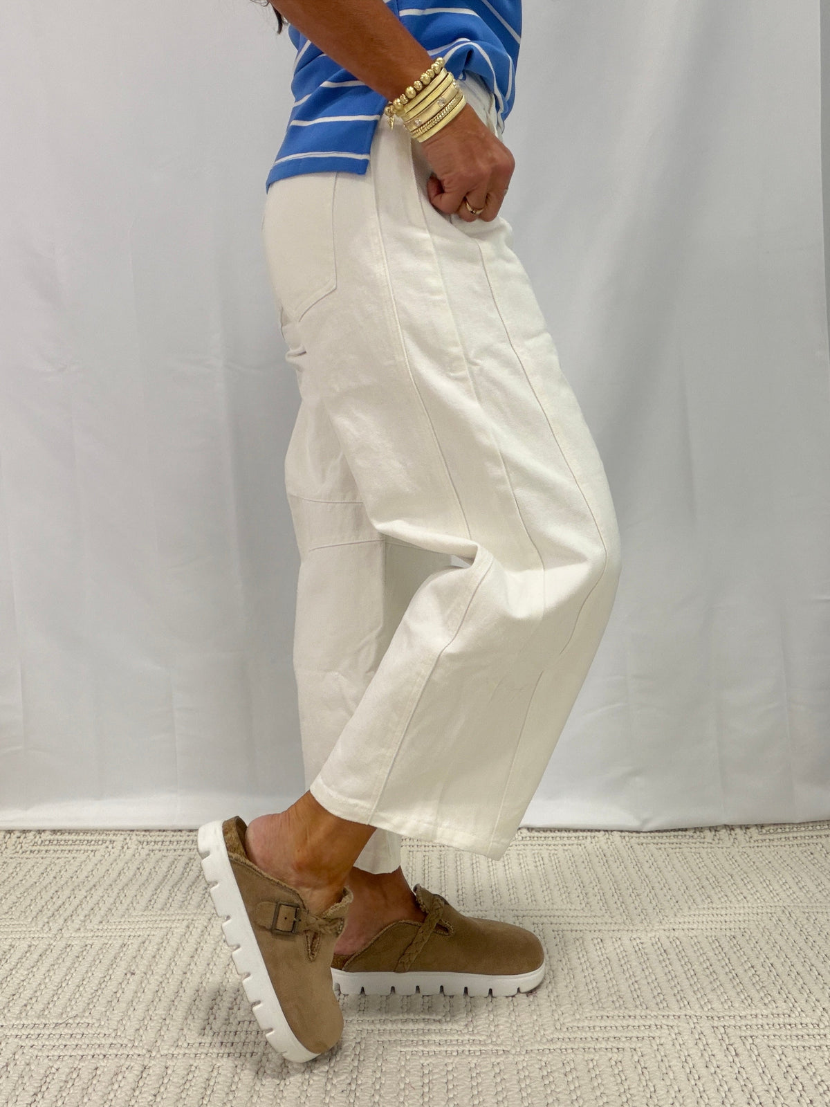 Feeling Deep In My Soul Barrel Jeans In White