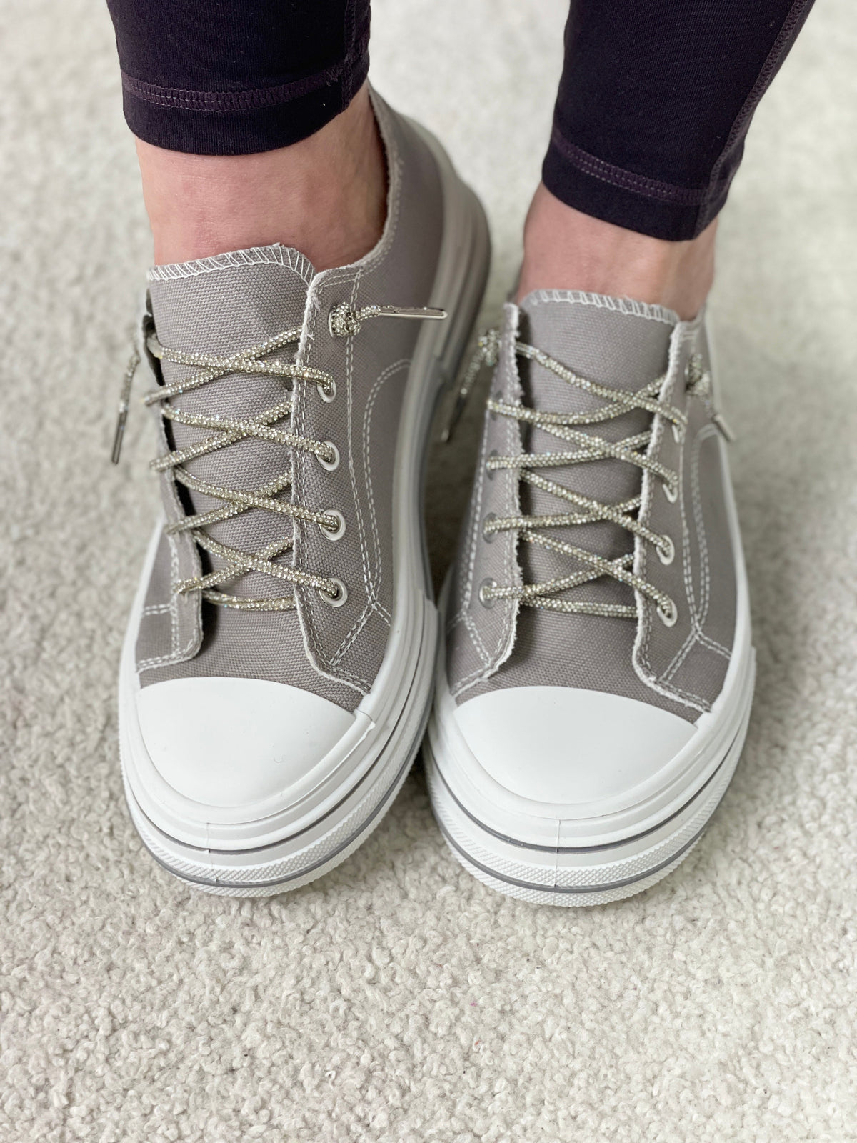 Very G Aman Grey Bling Lace Sneakers