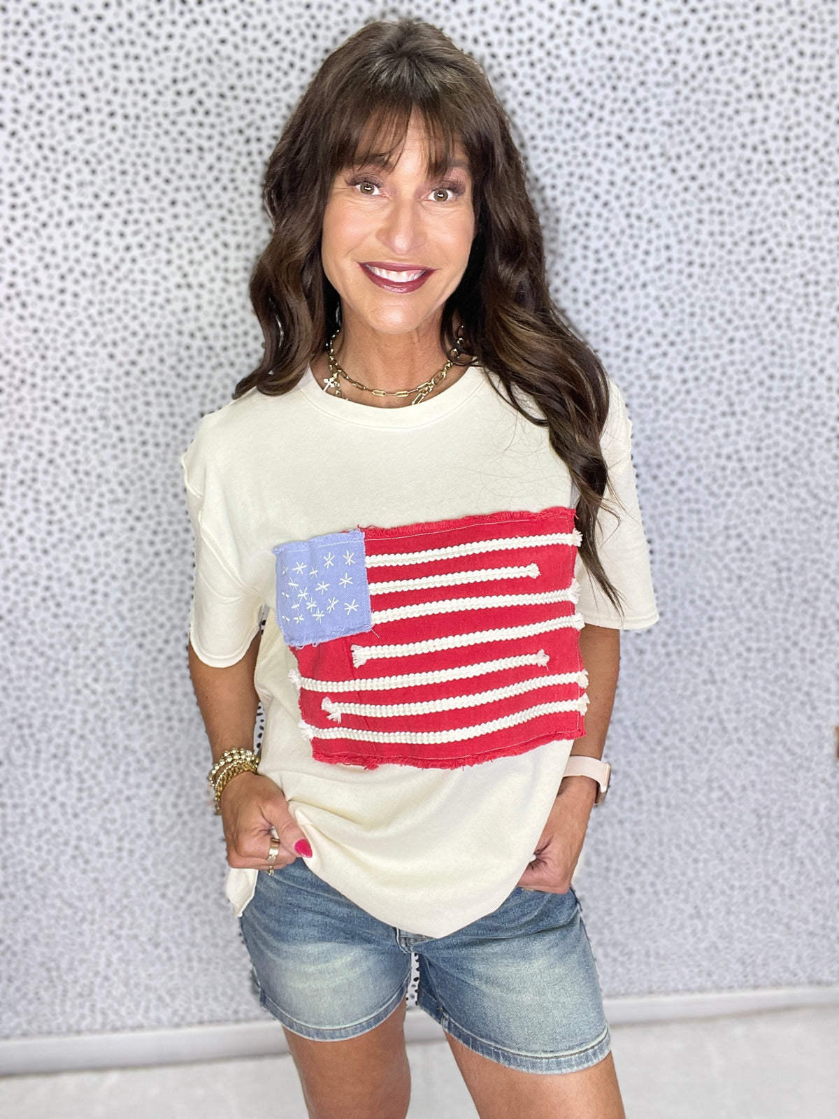 Star-Spangled Cutie Easy Fit Top in 2 Colors