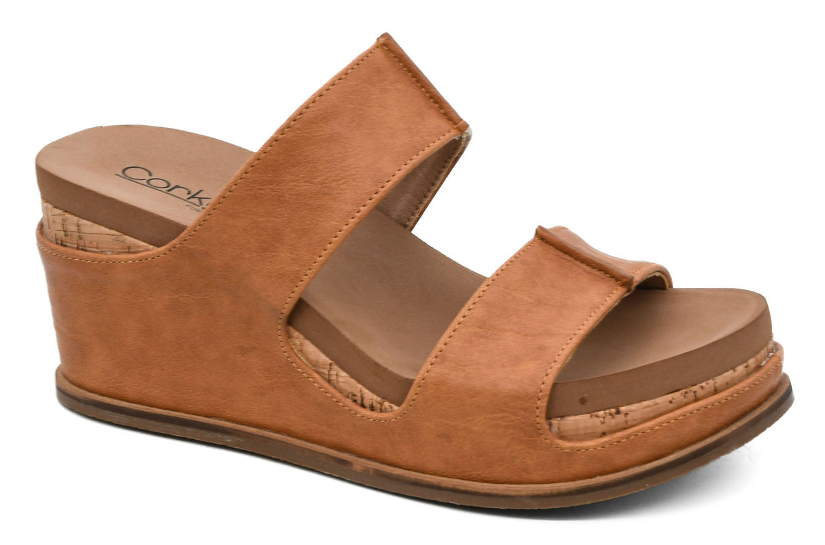Corkys Table For Two Sandals In Cognac