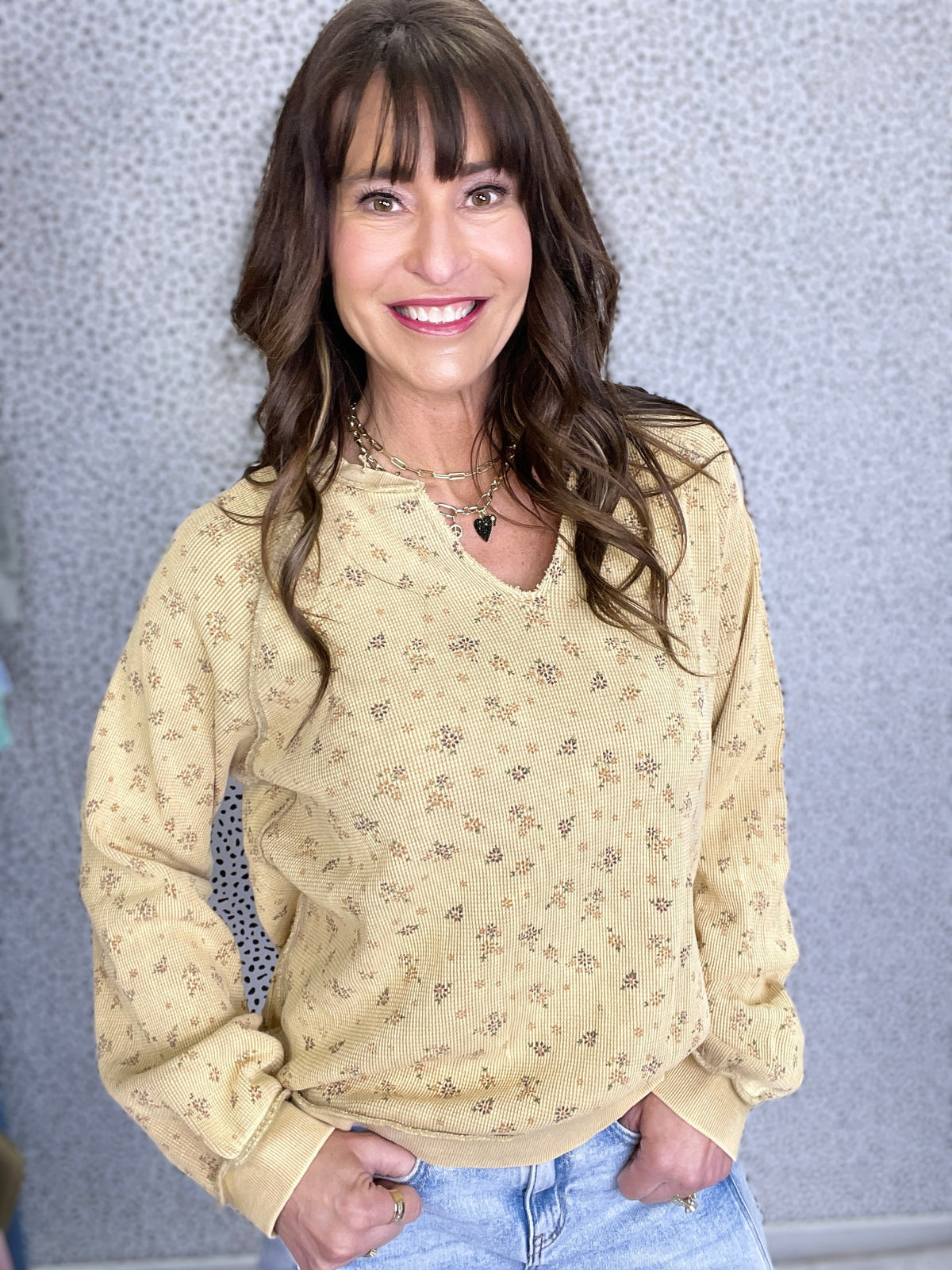Days Are Getting Long Printed Thermal Long Sleeve Top In 3 Colors