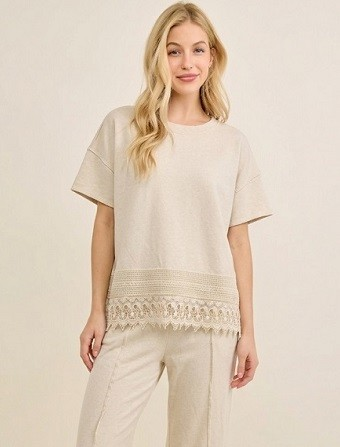 Stroll On By Lace Trimmed Top In 5 Colors