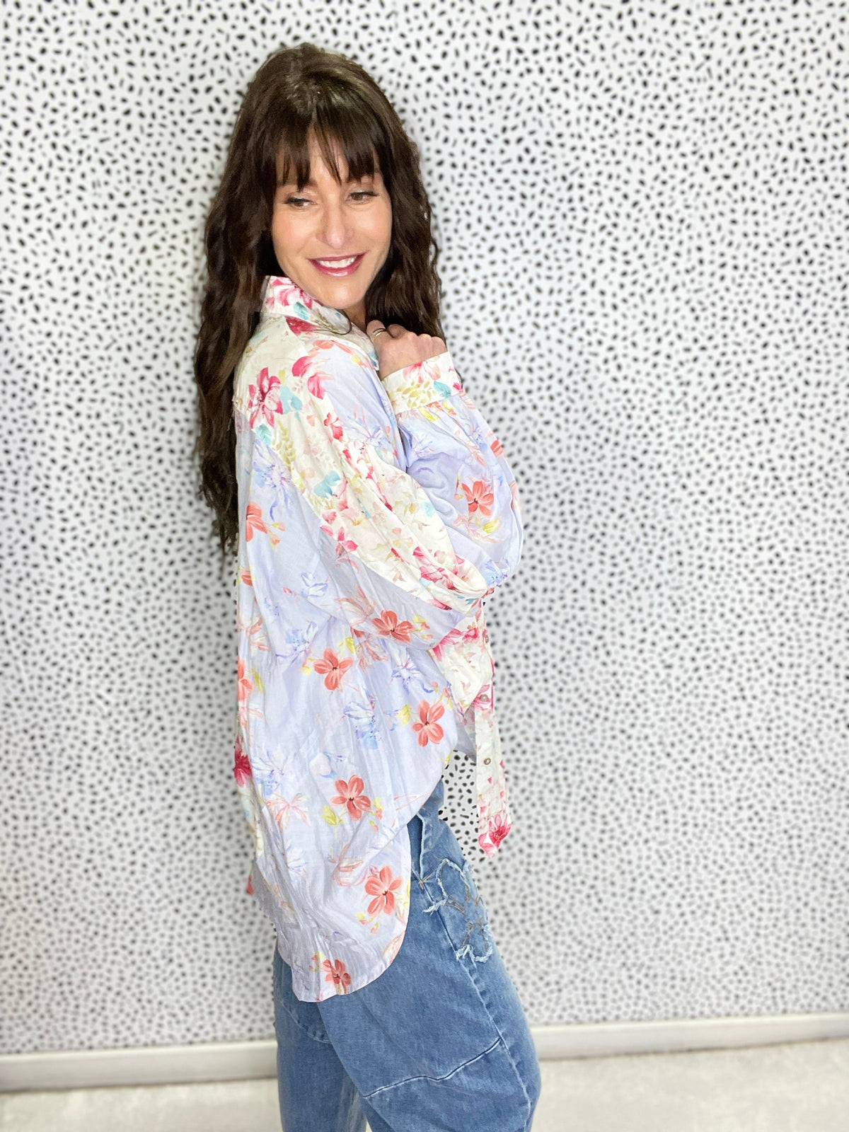 POL Nobody's Home Front Pocket Floral Top *Final Sale*