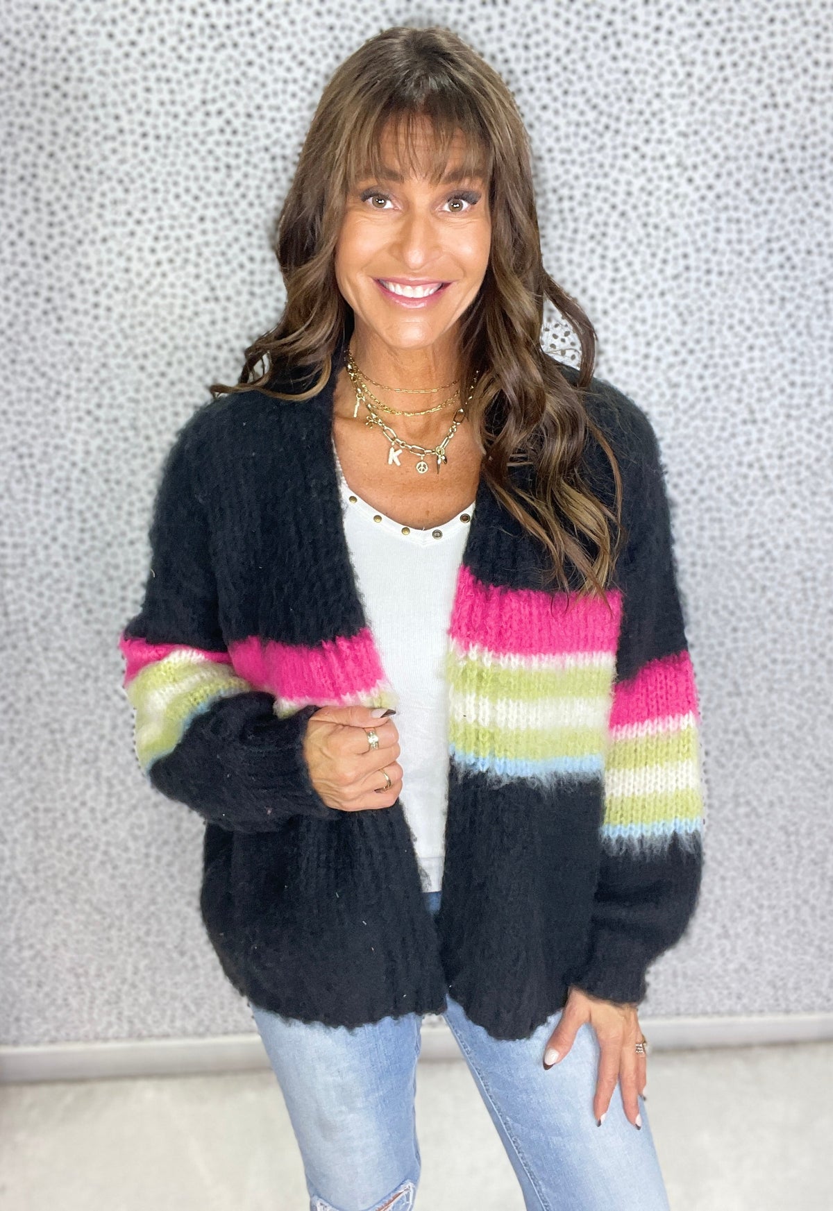 POL Midnight Horizon Striped Cardigan *Final Sale*