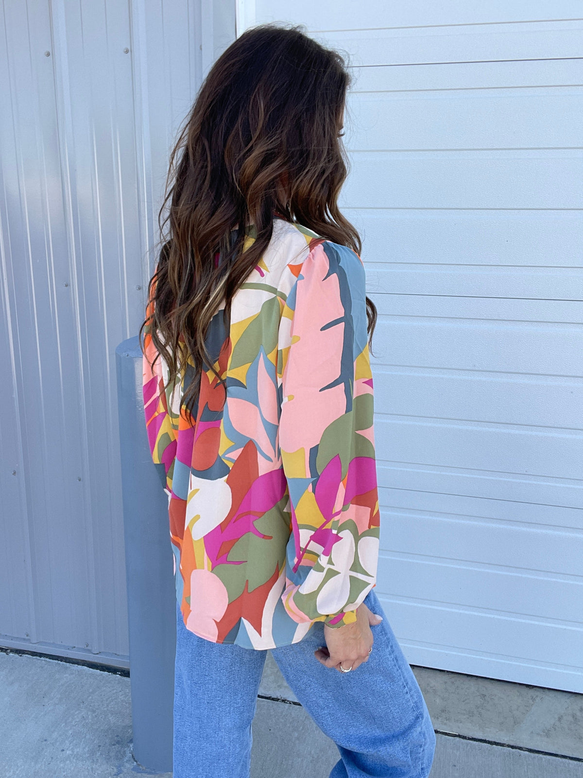 Day Is Bright Button Down Top In 3 Colors: Magenta, Mocha, Peach *Final Sale*