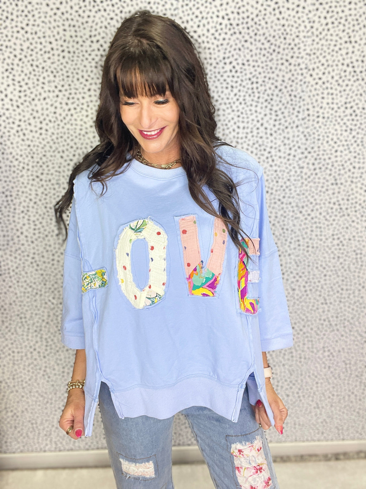 Love All Around Love Patch Terry Knit Pullover In 6 Colors
