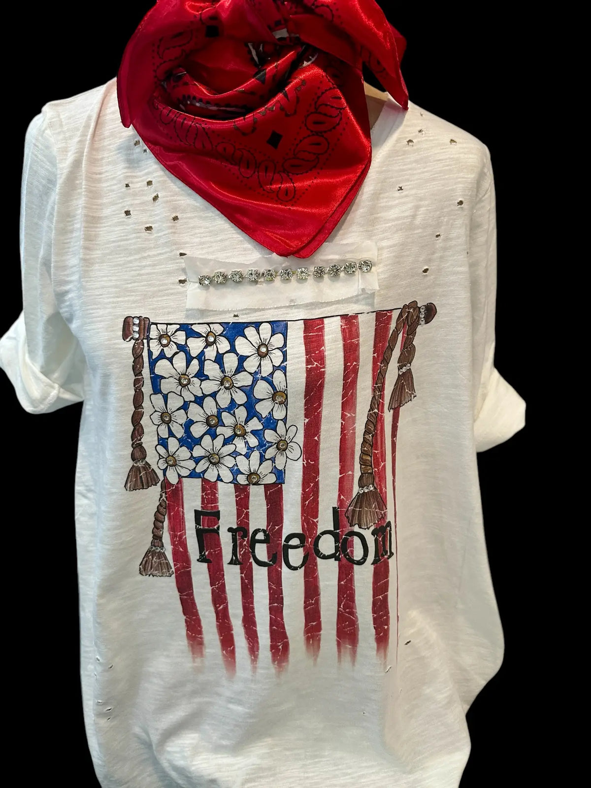 Freedom Forever Tattered Tee Shirt