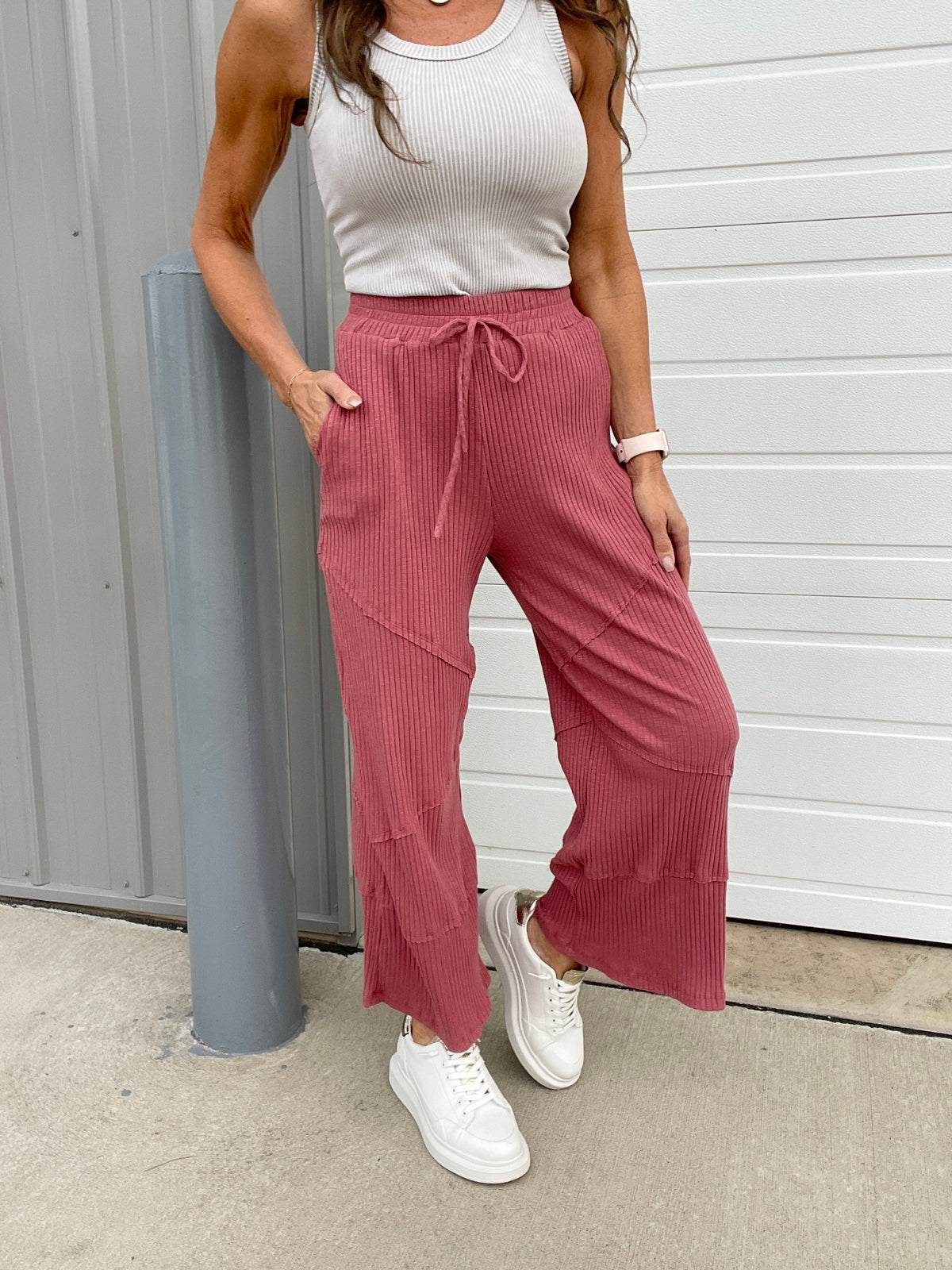 Don't Get Better Than This Ribbed Comfy Pants In 3 Colors: Marsala, Denim, Taupe *Final Sale*