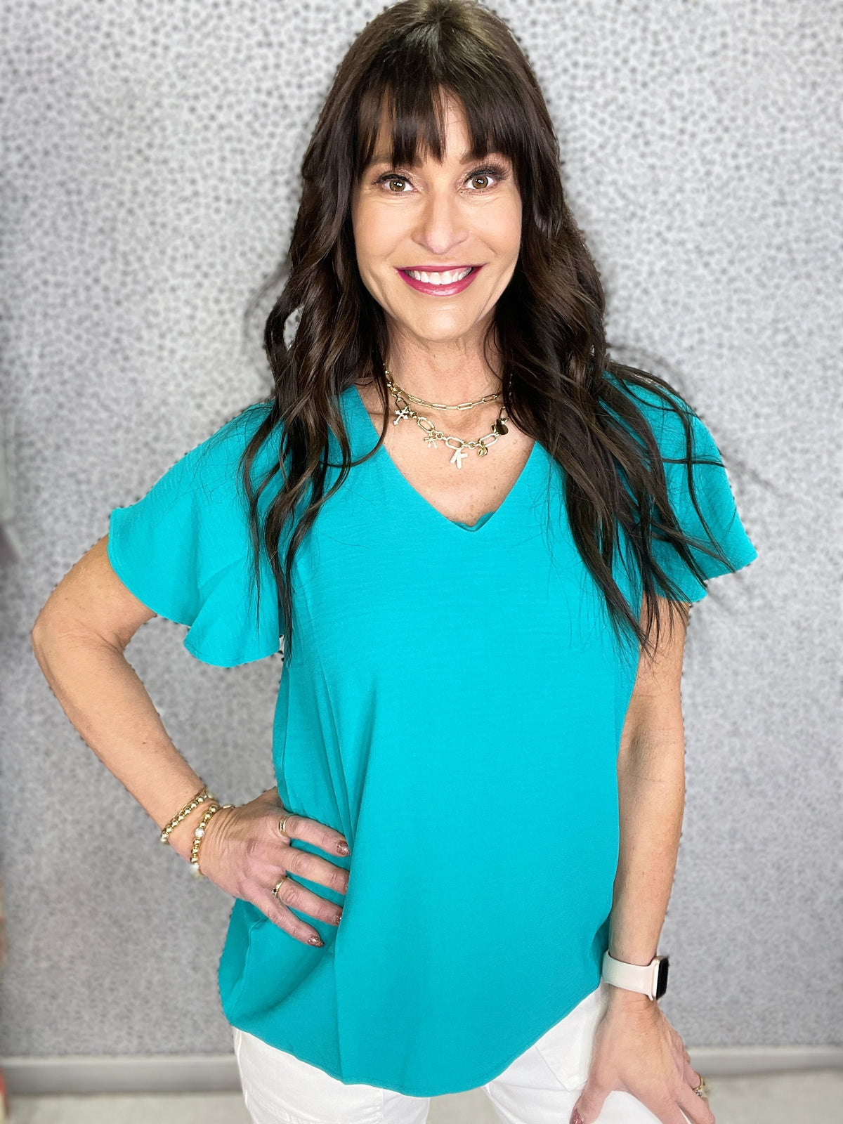 Keep Your Cool Flutter Sleeve V Neck In 4 Colors *Final Sale*