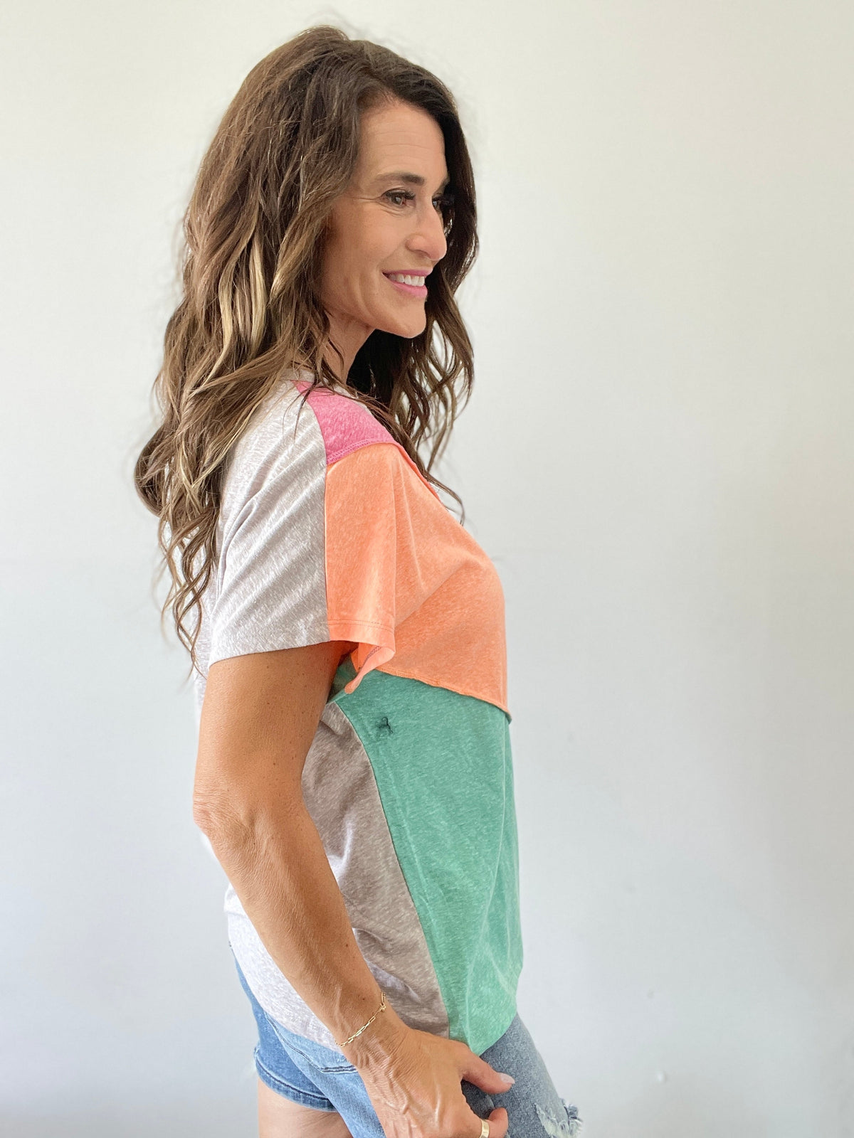 Sunrise Color Block Short Sleeve Top *Final Sale*