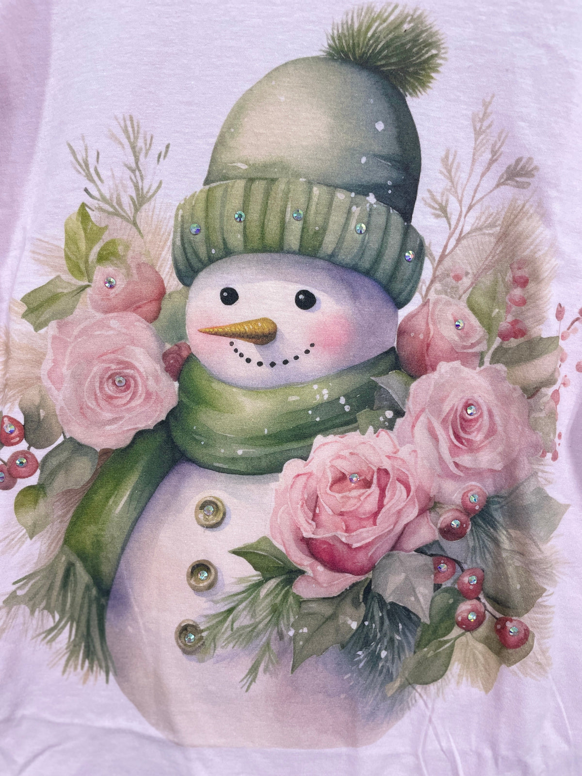 Green Snowman Bling Tee