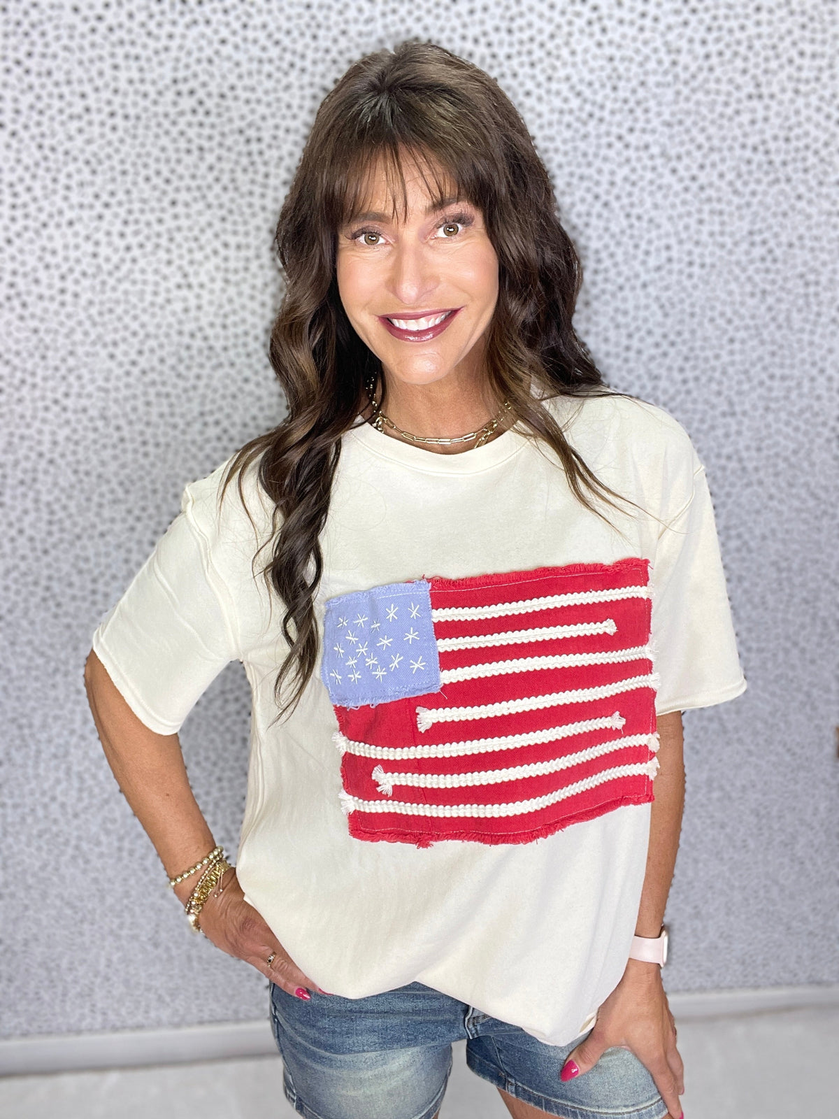 Star-Spangled Cutie Easy Fit Top in 2 Colors