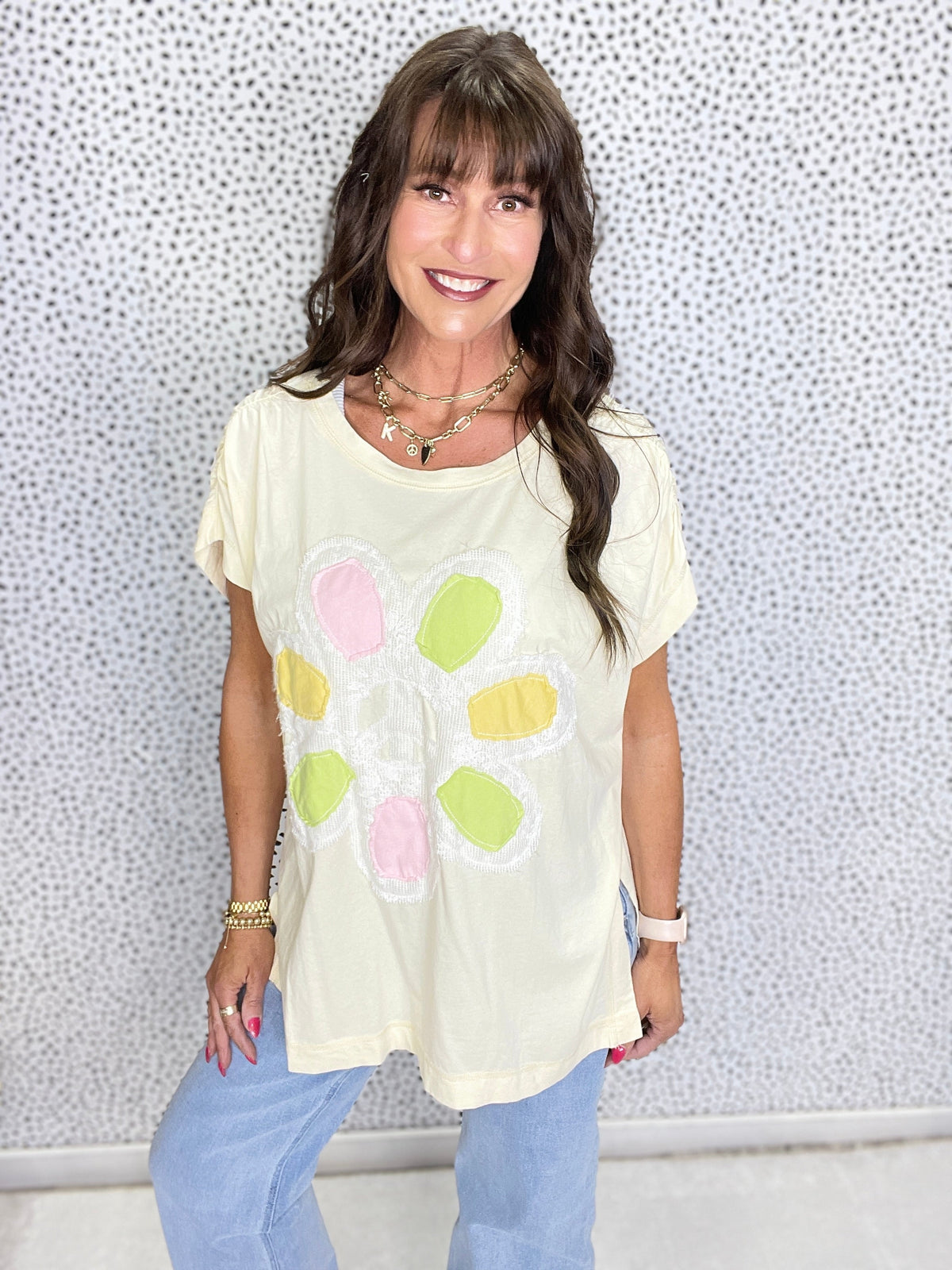 Blossom Breeze Flower Patch Mineral Washed Top In 3 Colors