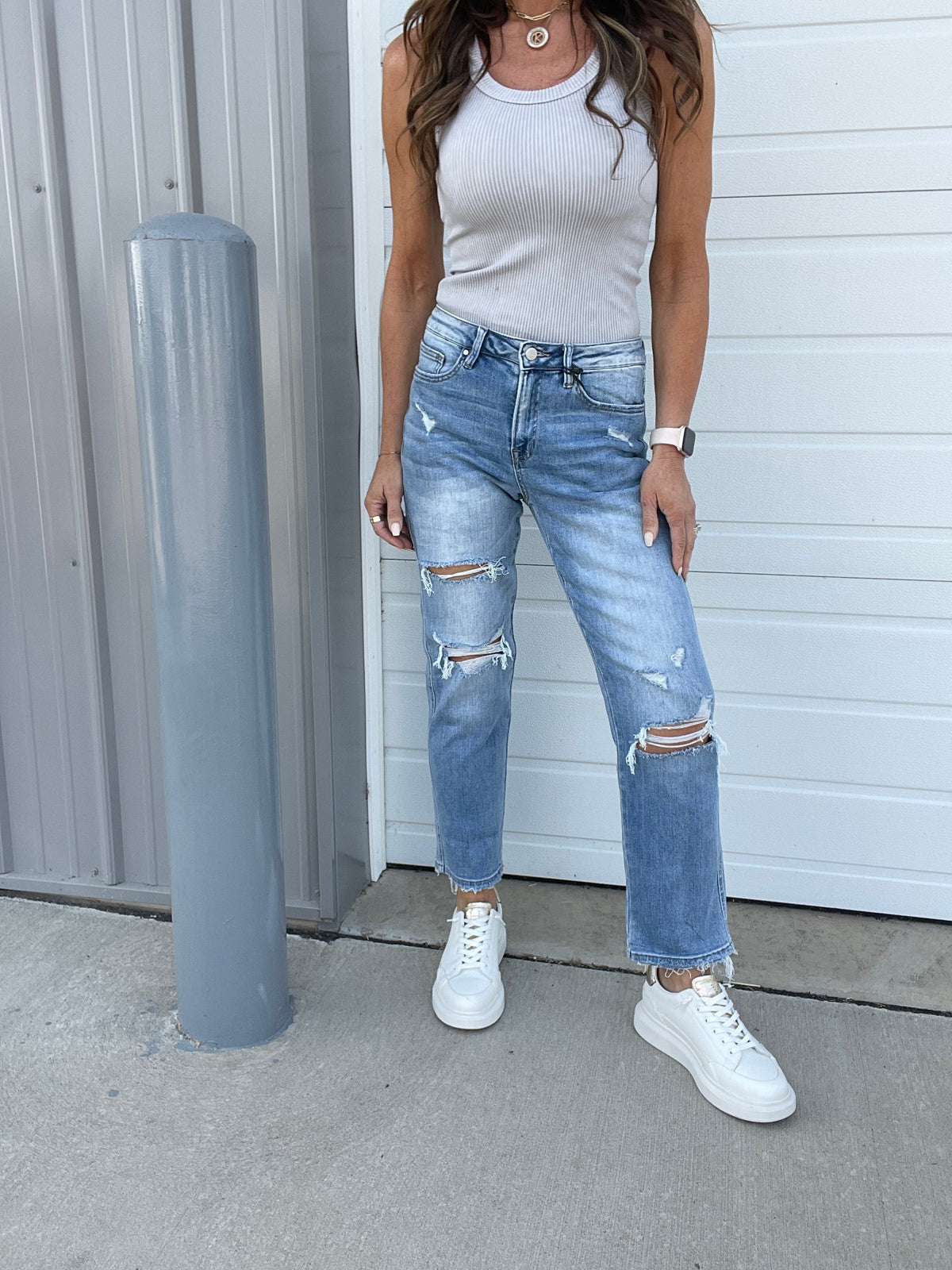 Mica Terri High Rise Straight Jeans 261 In Azul