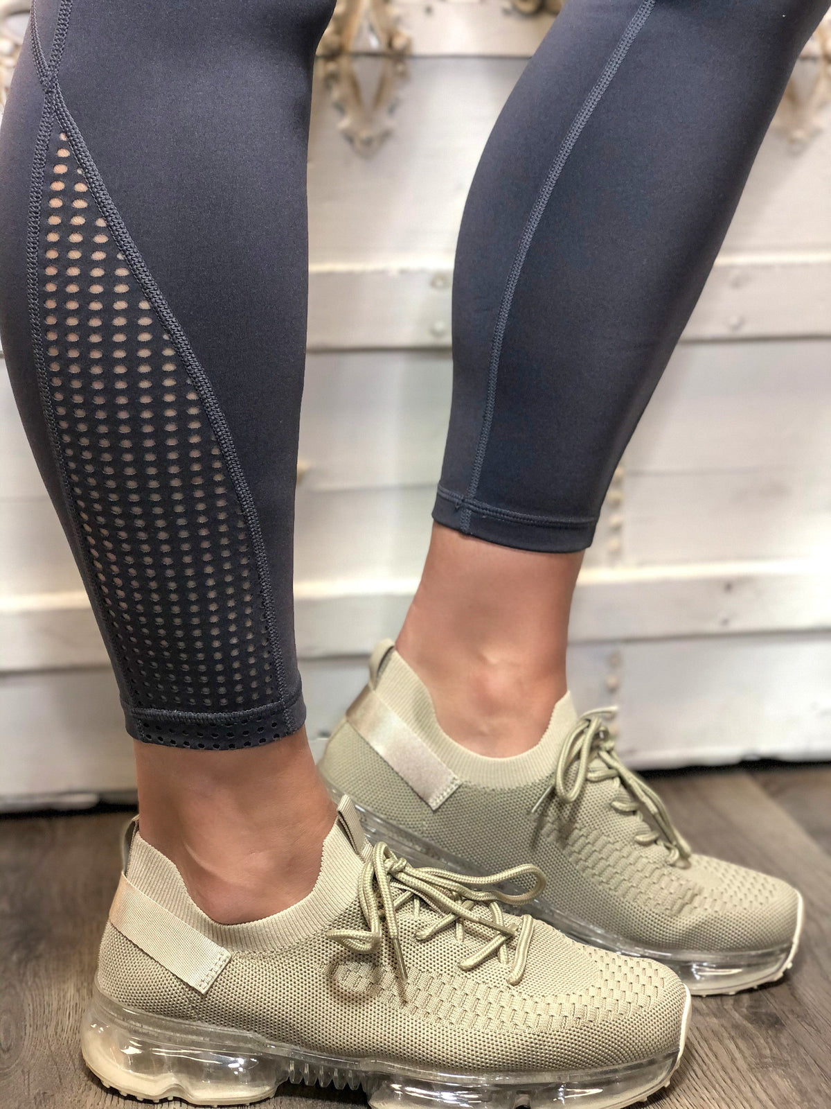 Perforated Ankle Panel Highwaist Leggings *Final Sale*