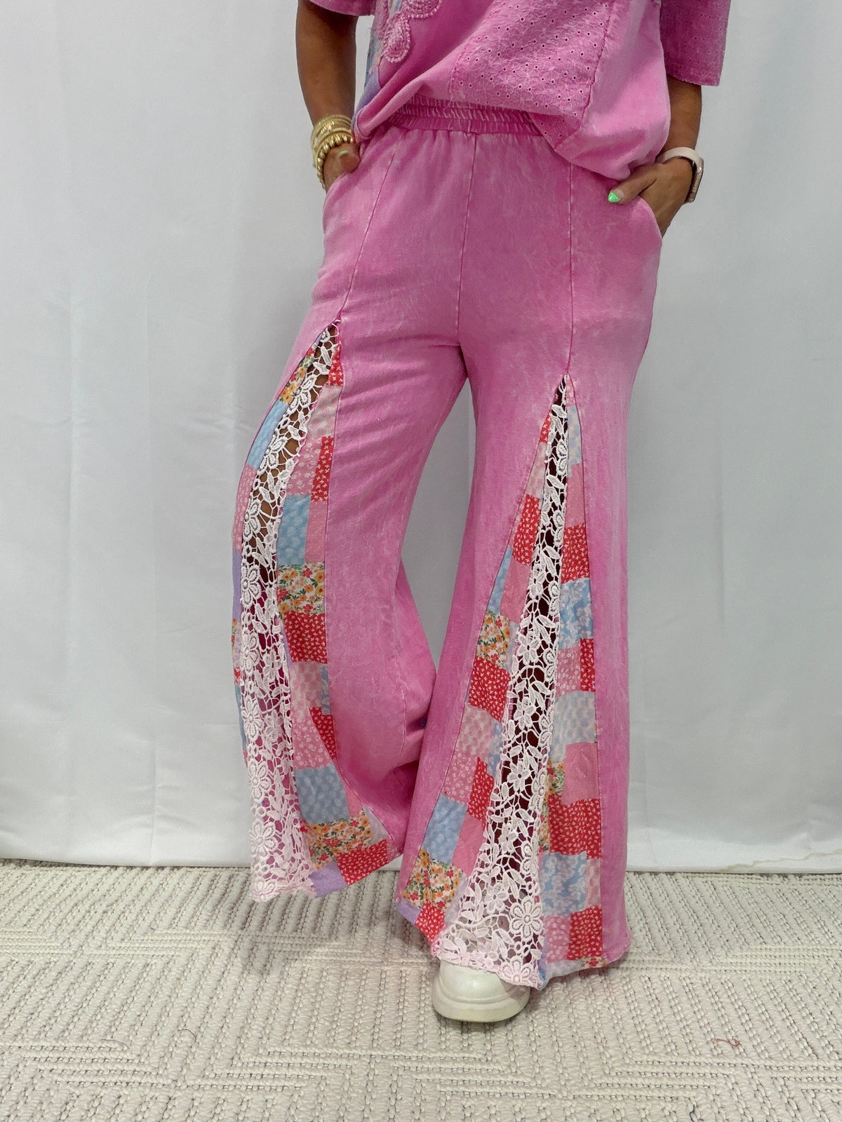 Don't Want To Miss Out Patchwork Floral Pants In 2 Colors *Final Sale*