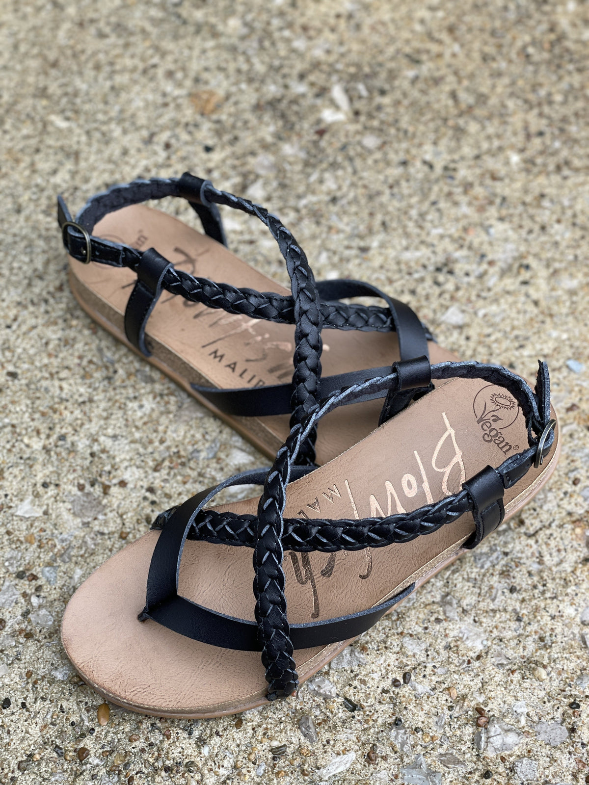 Blowfish Black Foxtail Sandals