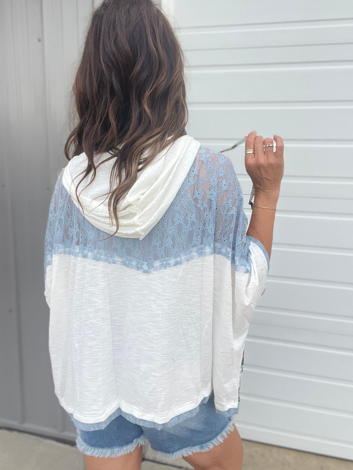 Pol Peace Be With You Short Sleeve Hoodie Top In 6 Colors: Ivory, Charcoal, Pink, Sage, Peach, Aqua *Final Sale*