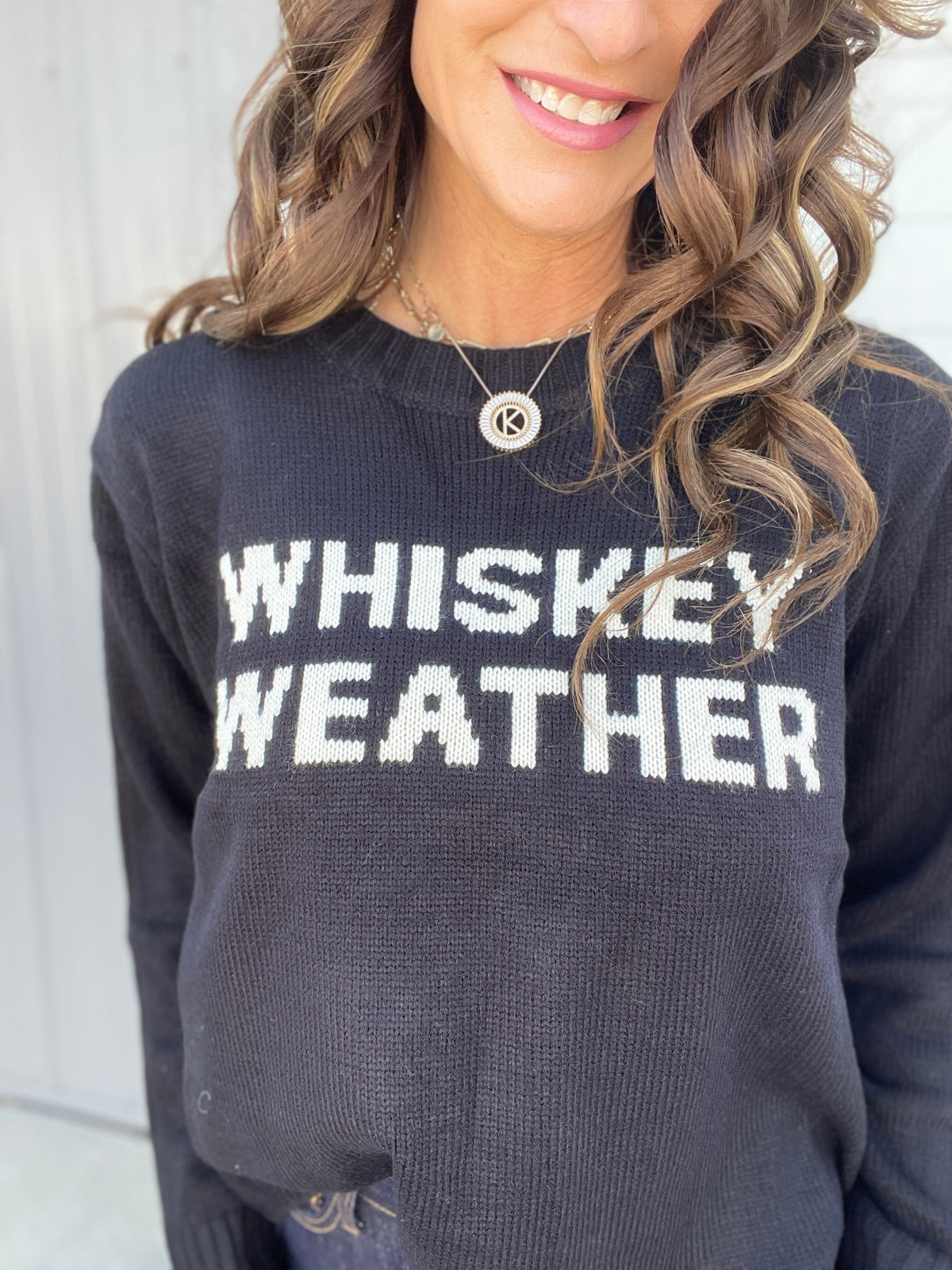 Black Whiskey Weather Sweater