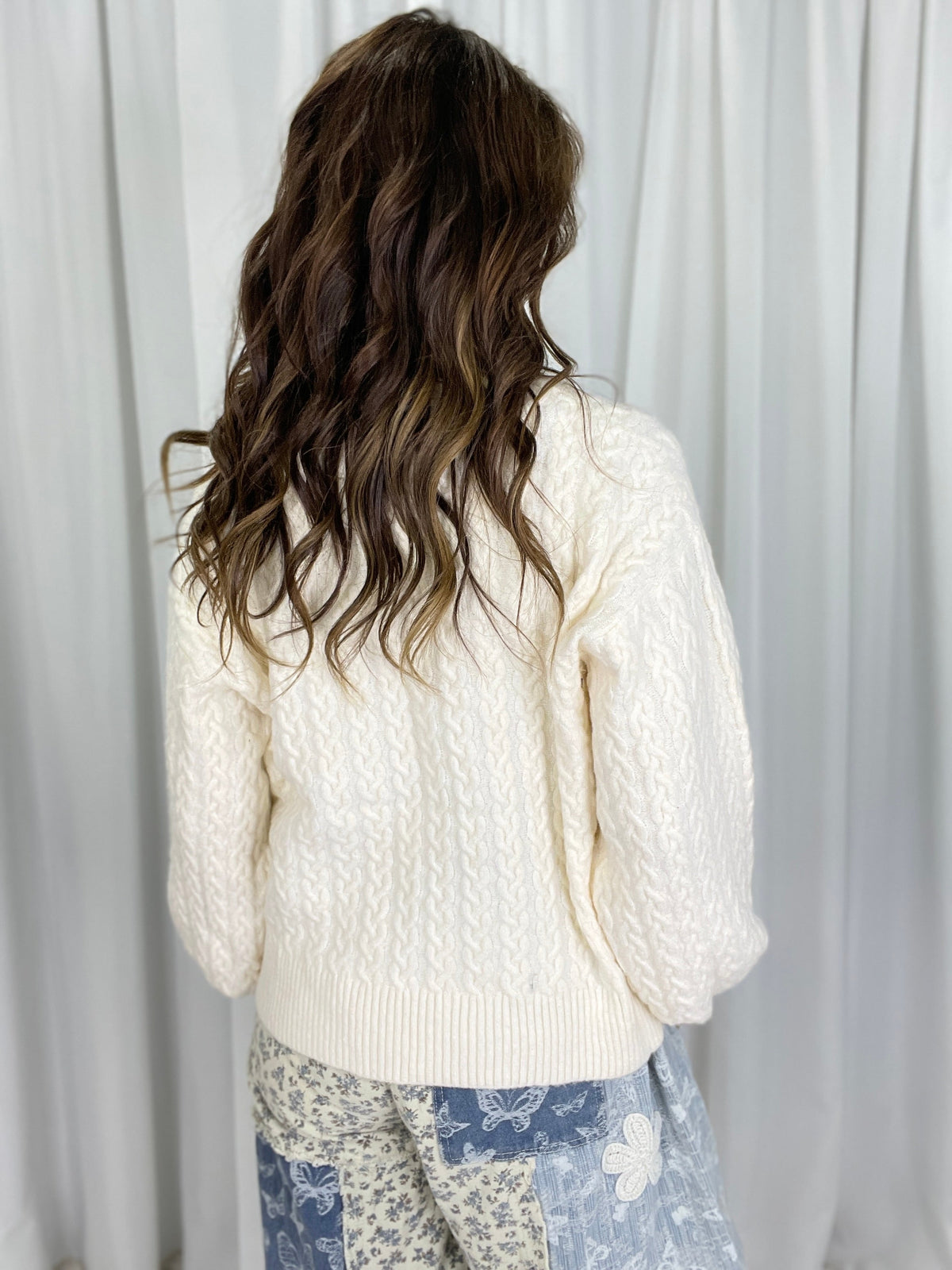 POL So Happy V-Neck Sweater In Cream *Final Sale*