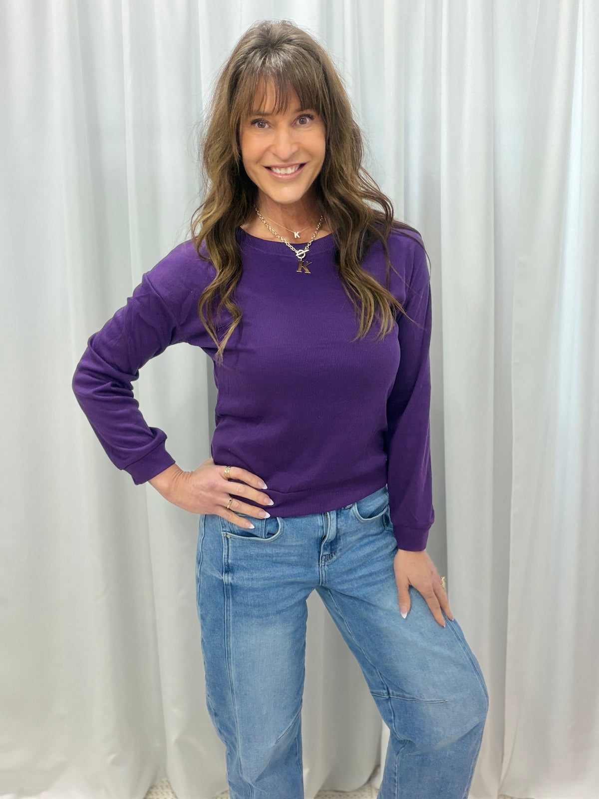 Plum Perfect Ribbed Long Sleeve Top *Final Sale*