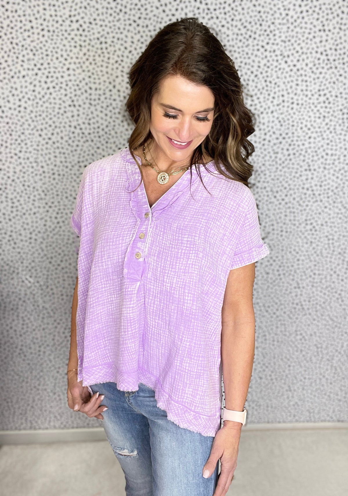 Summer Days Gauze Henley Top In 5 Colors *Final Sale*
