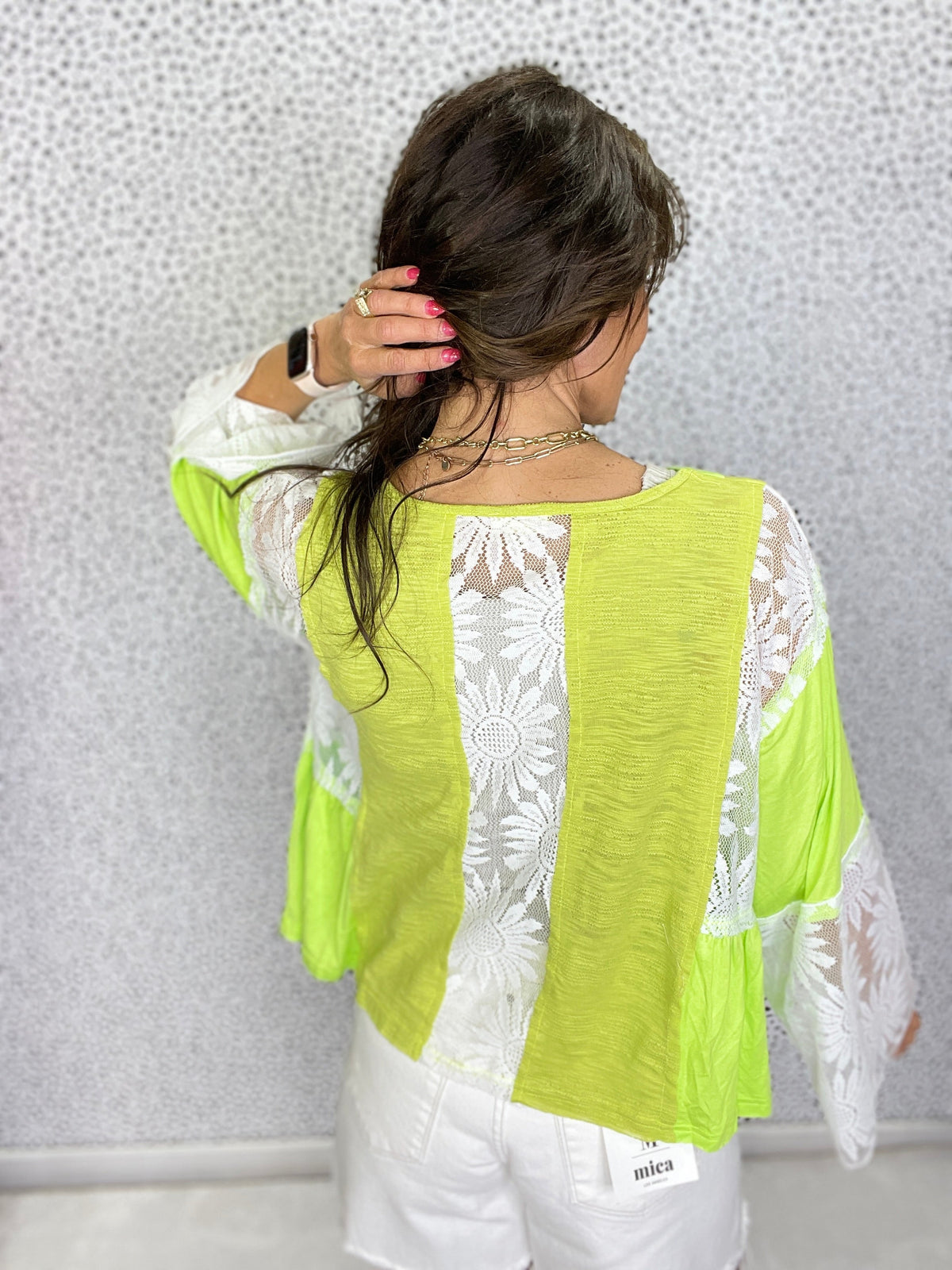 POL Lacehaven Flare Sleeve Top In 2 Colors