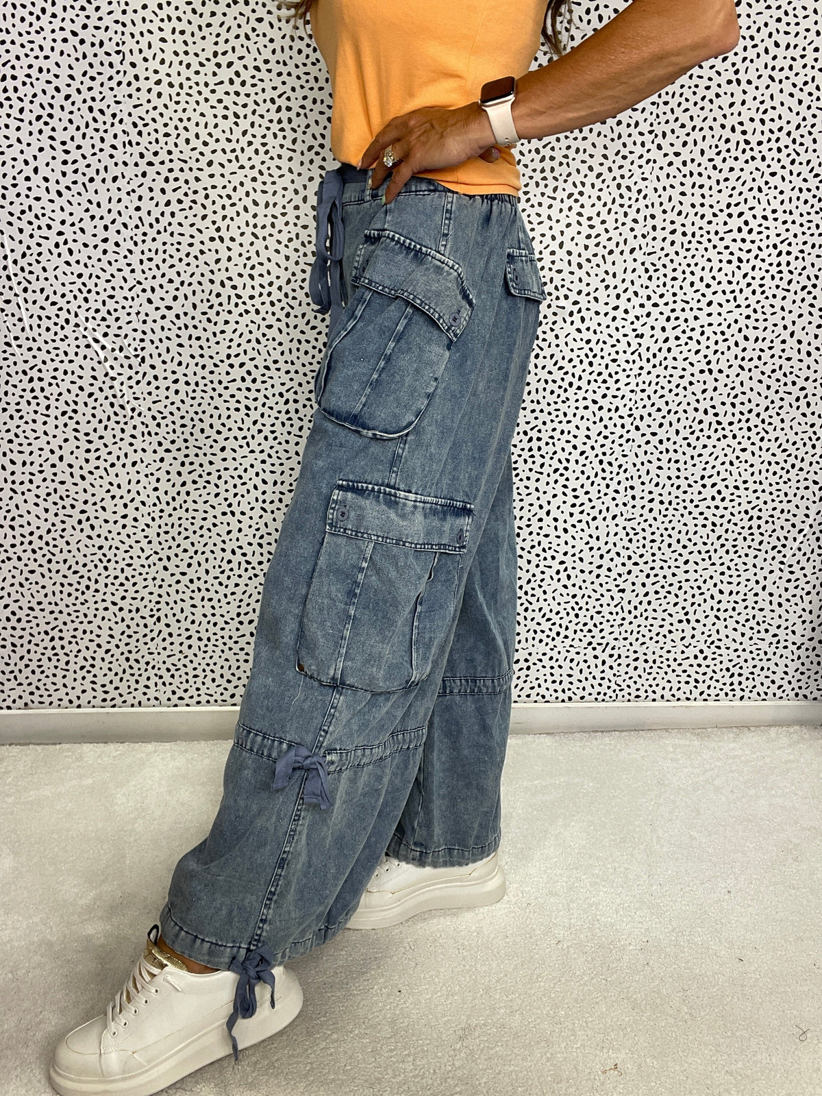 Cargo Pocket Parachute Drawstring Pants