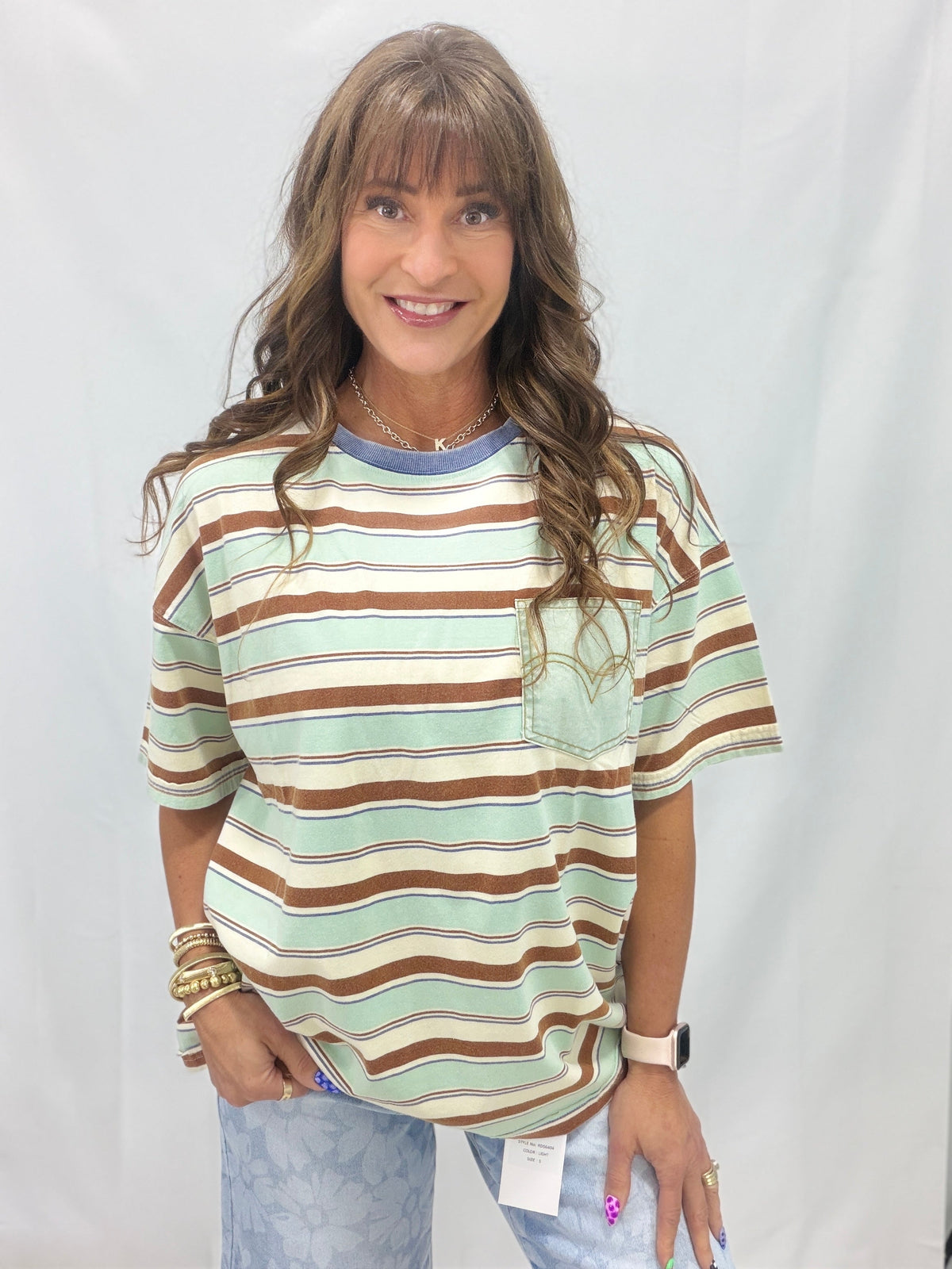 Wander Around Striped Easy Fit Top In 2 Colors