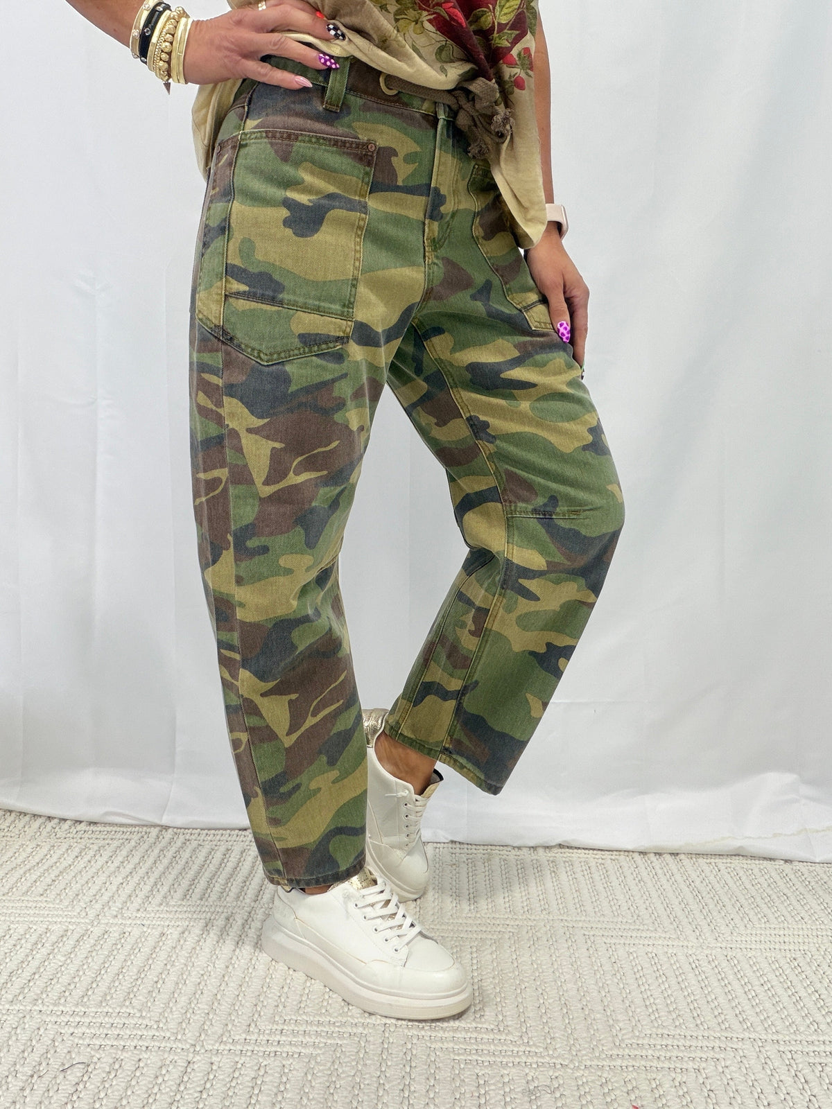 Seeing You Crop Barrel Pants In Camo