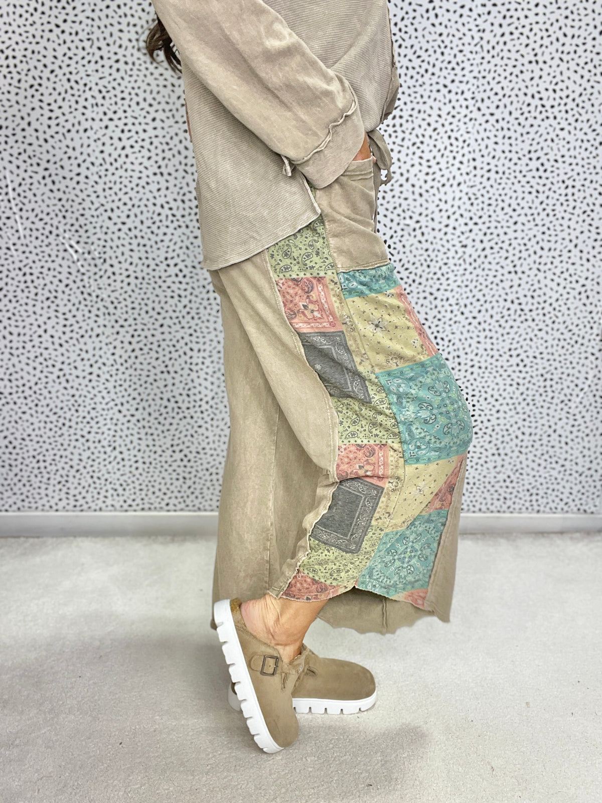 Revival Patchwork Crop Pants In 3 Colors