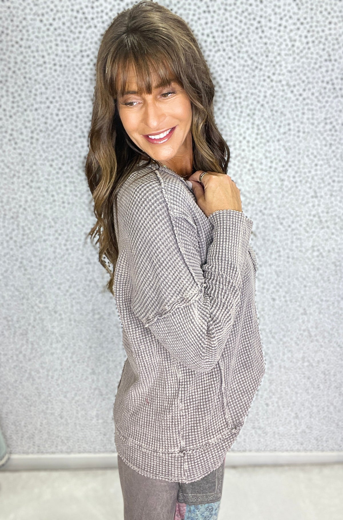 Cozy Edge Waffle Knit Top in 4 Colors *Final Sale*