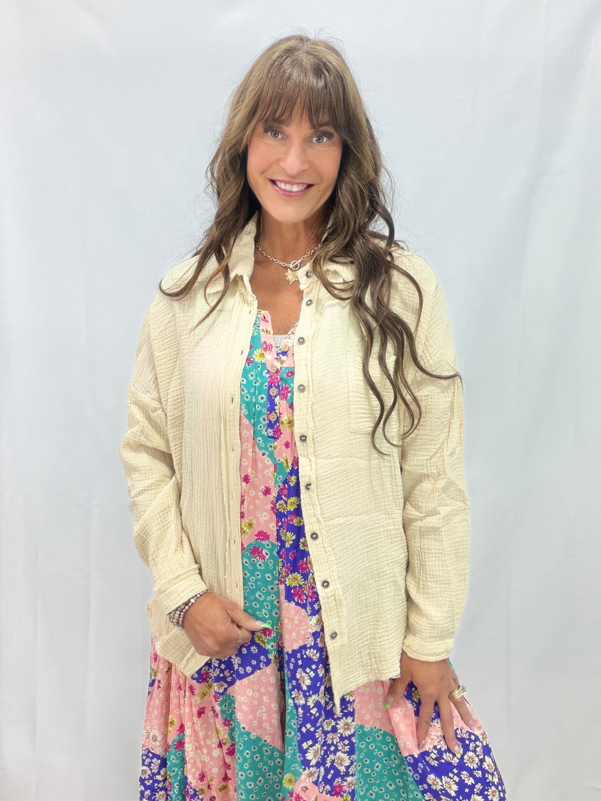 Waiting On You Lightweight Long Sleeve Button Down Top in 2 Colors *Final Sale*