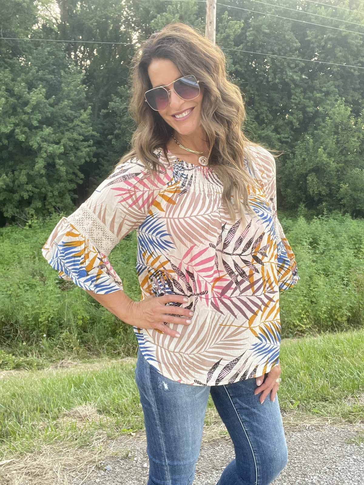 Autumn Palm Top *Final Sale*