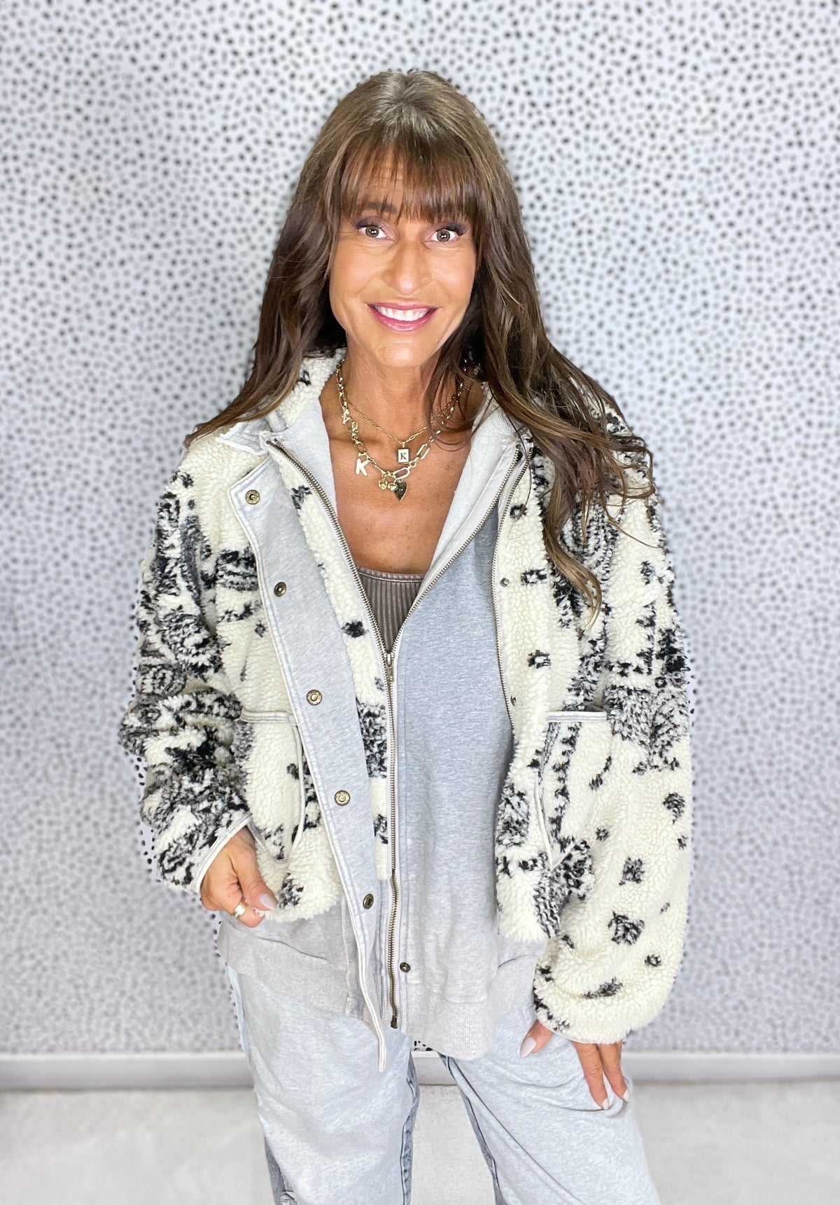 Oli & Hali Untamed Spirit Hooded Jacket In Grey