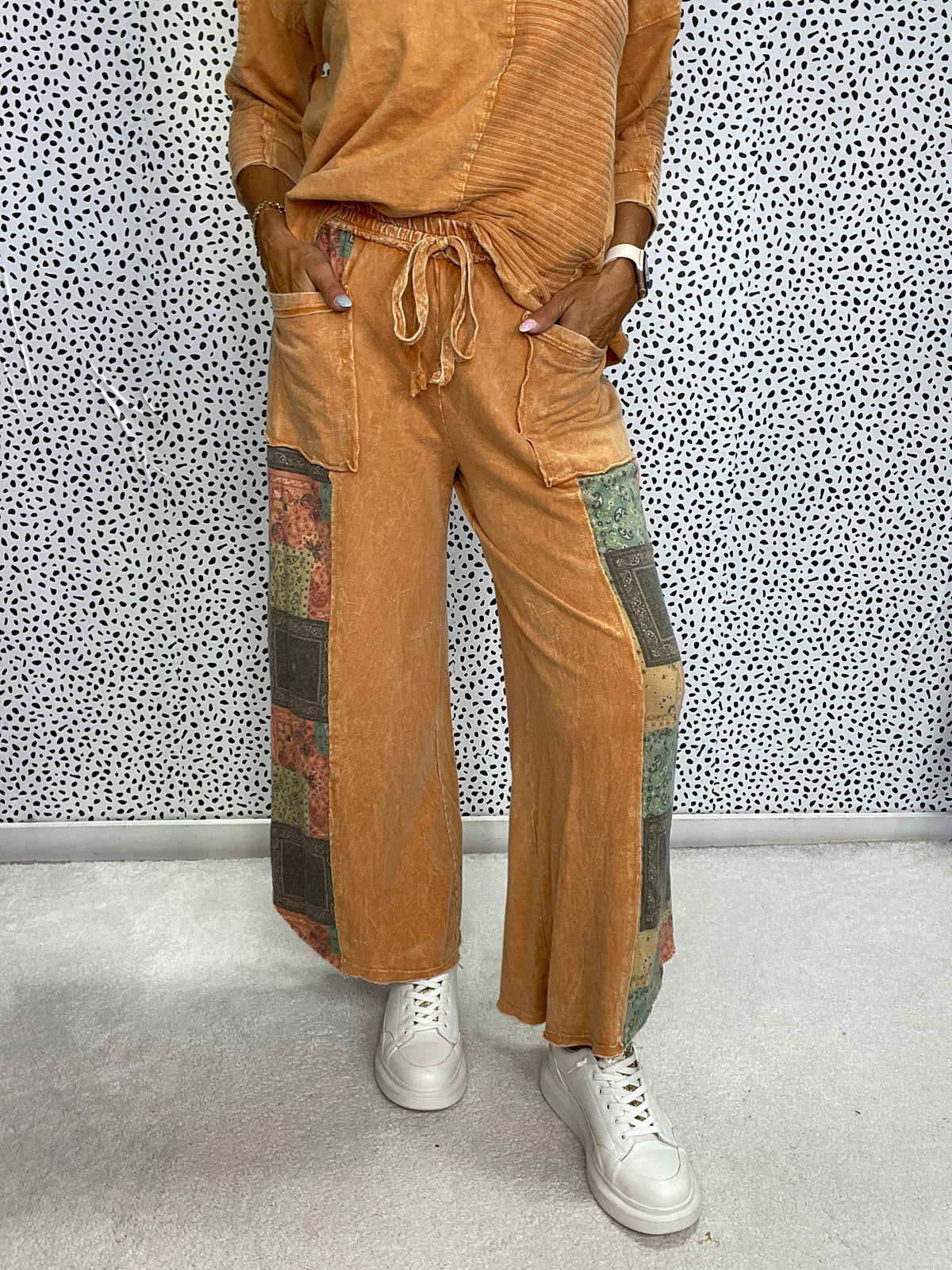Revival Patchwork Crop Pants In 3 Colors