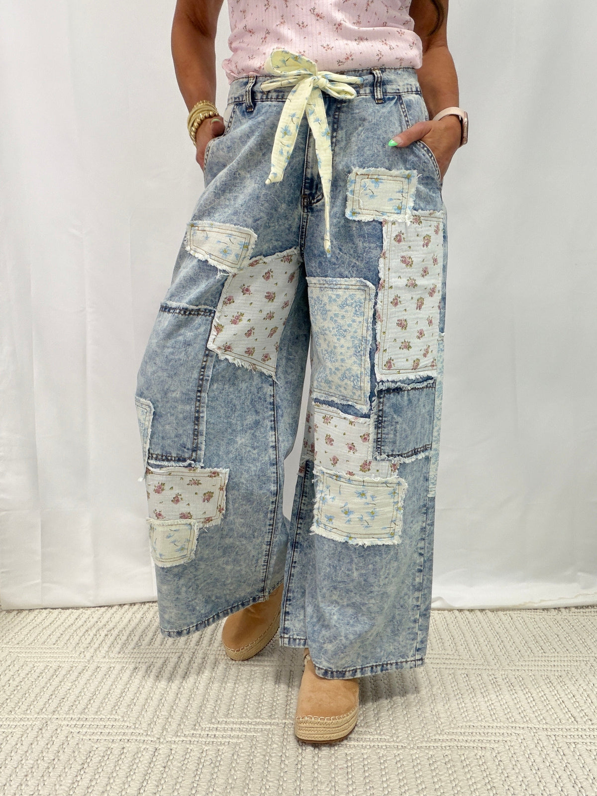 POL Graceful Beauty Straight Fit Pants In Denim